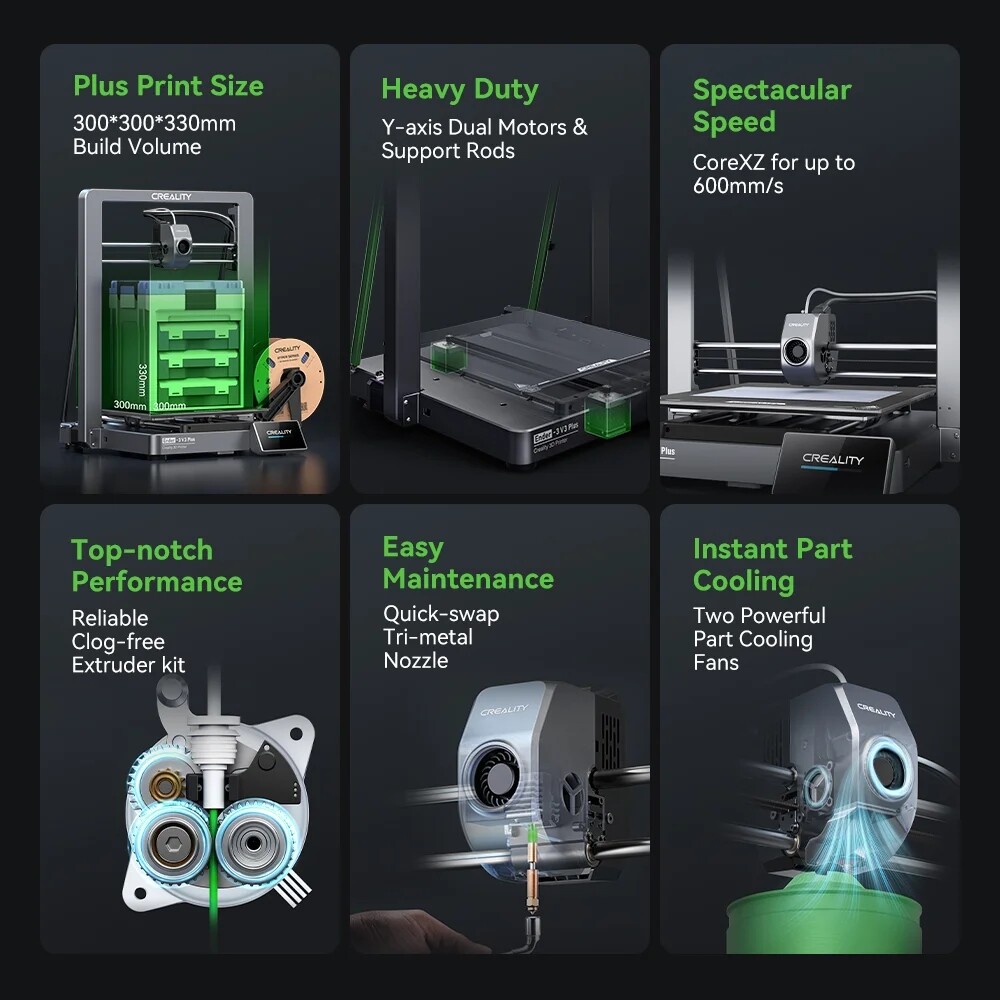 【Refurbished】Creality Ender 3 V3 Plus 3D Printer CoreXZ 600mm/s High Speed