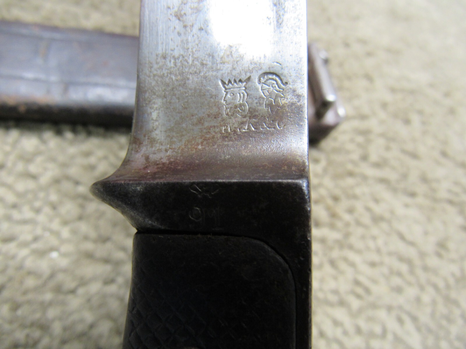 Danish M1889 Krag Jorgensen Bayonet w/ Scabbard Dated 1891 WK & C Mfg