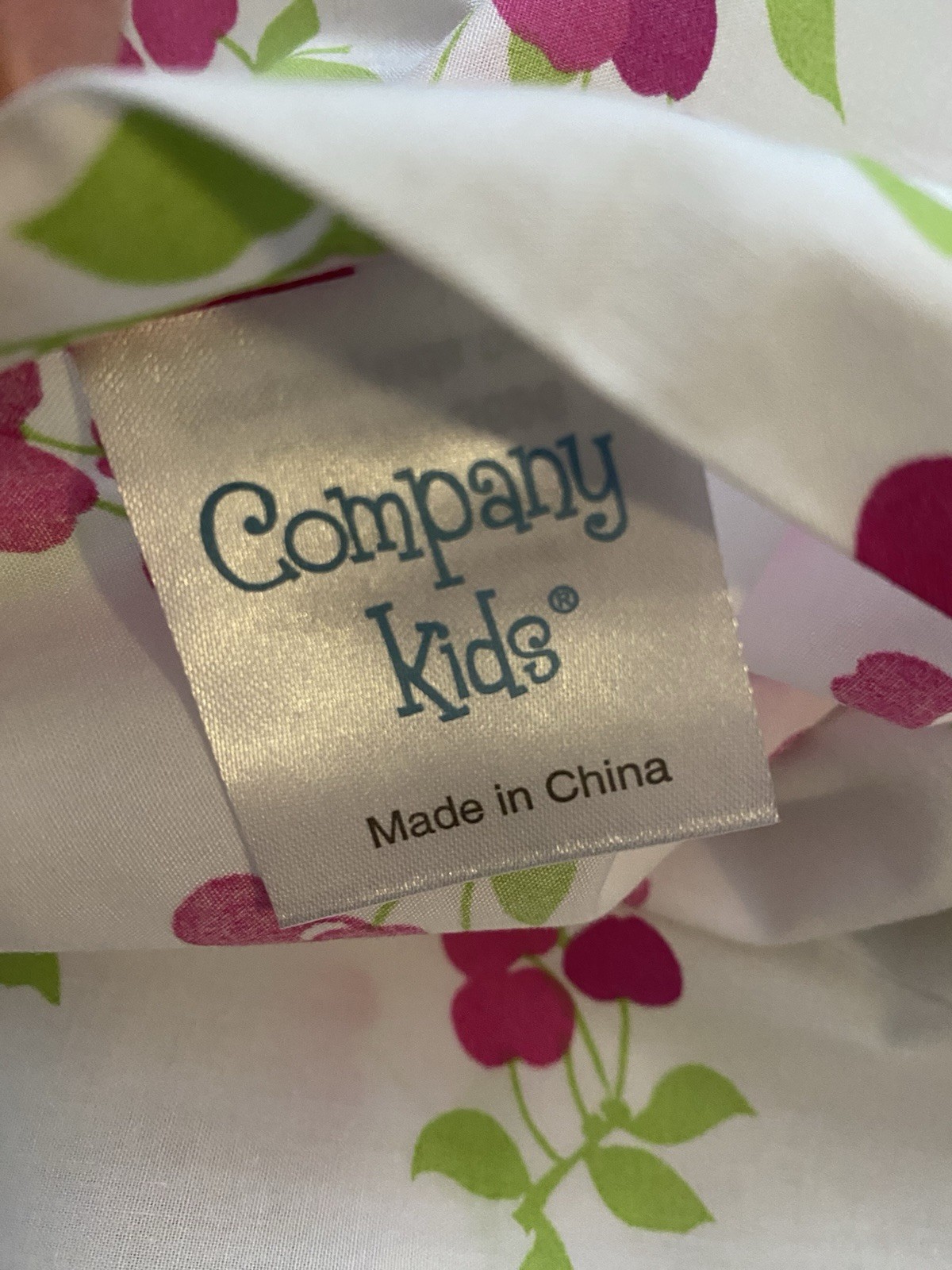 Company Store Kids Cotton Queen Size Duvet Cover Cherries Cherry Print NWOT New
