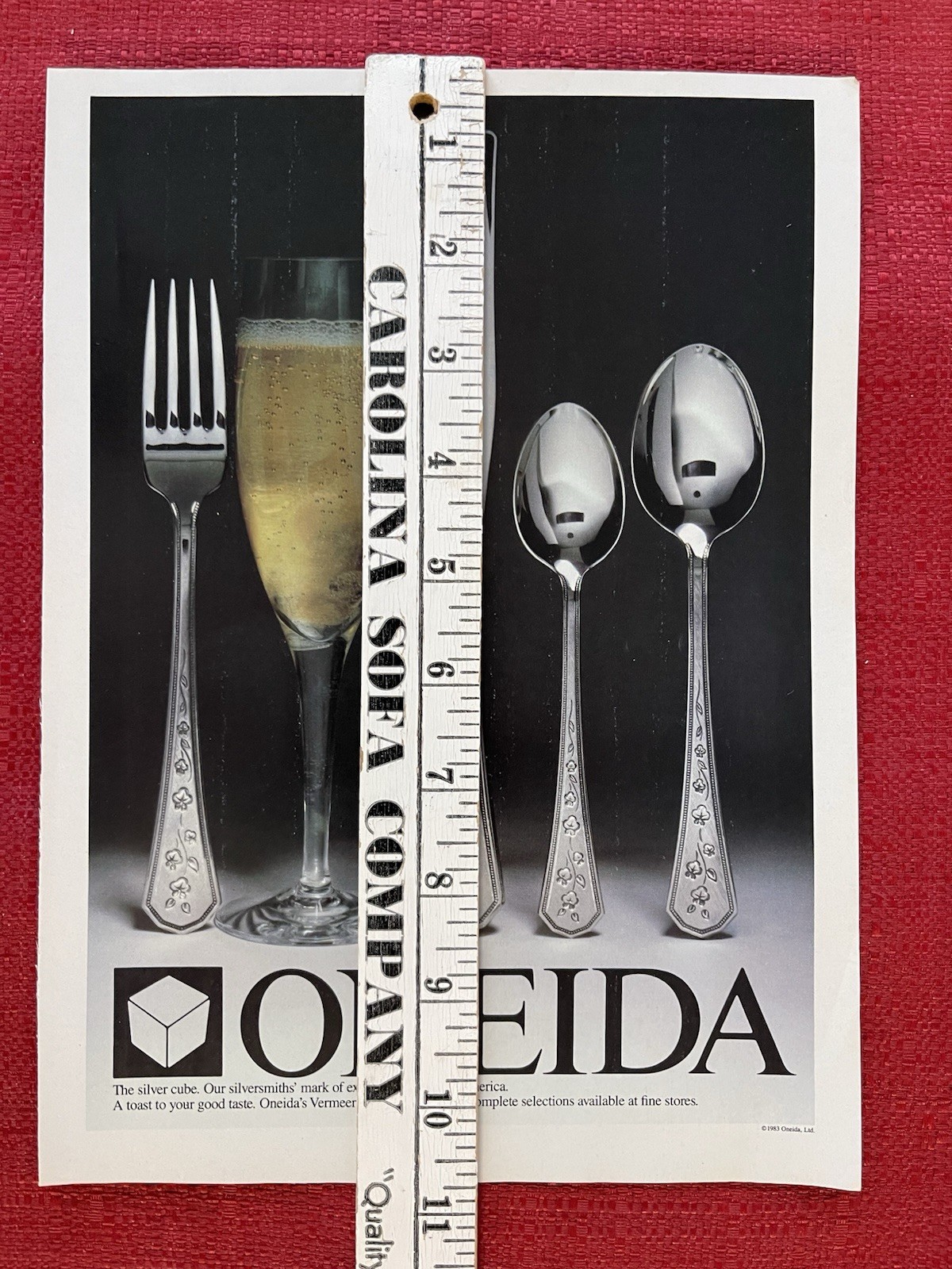 Oneida 1983 Print Ad Kitchen Utensils Flatware Vermeer Pattern Stainless