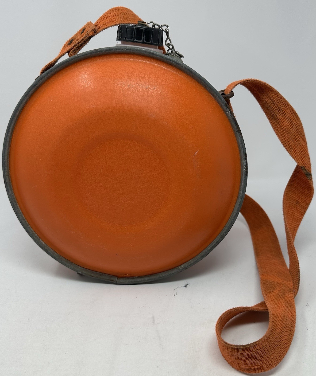 Vintage Oasis 4qt Galvanized Hiking Camping Water Canteen Orange FSS with Strap