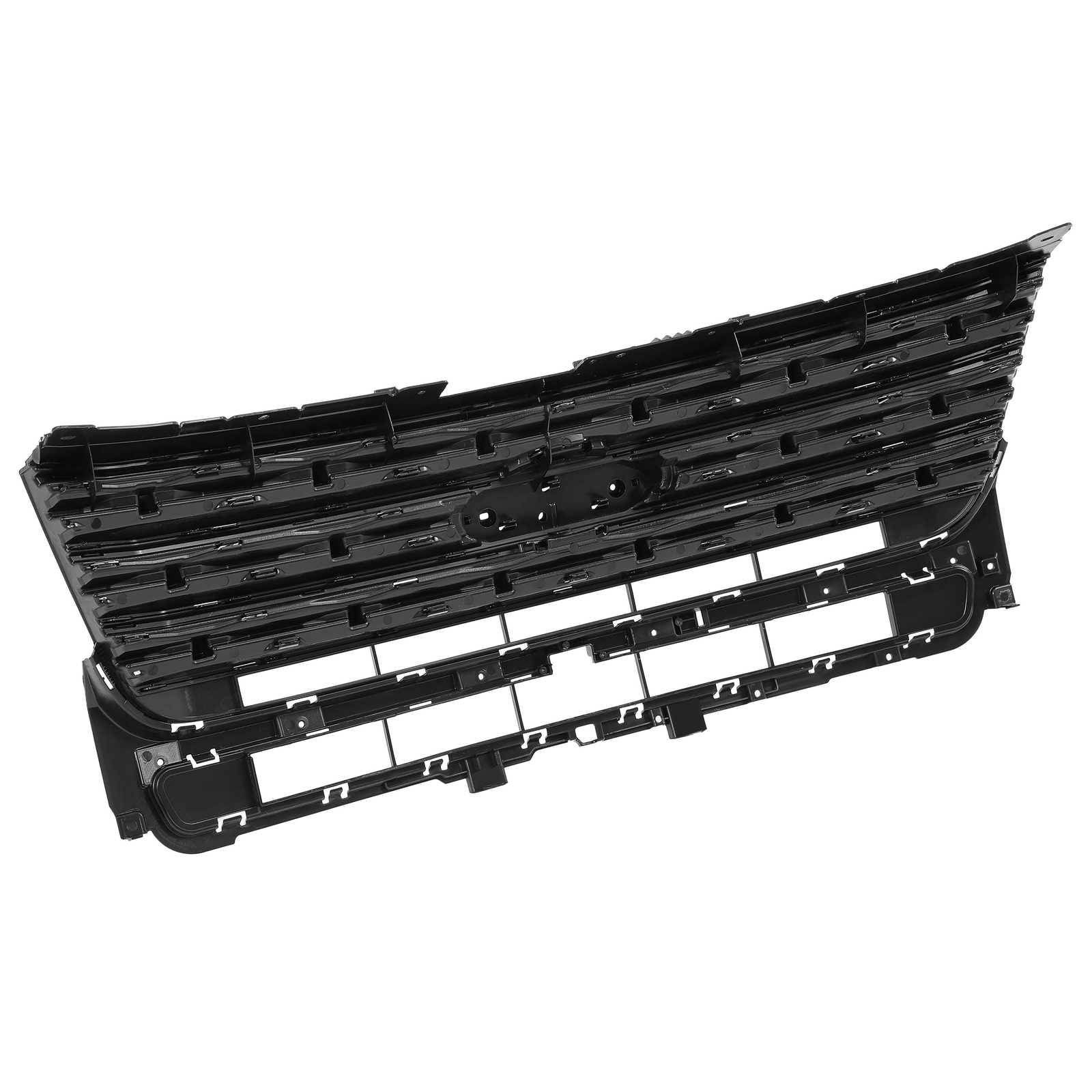 For Ford Explorer 2016 2017 Front Bumper Upper Grille Glossy Black Painted