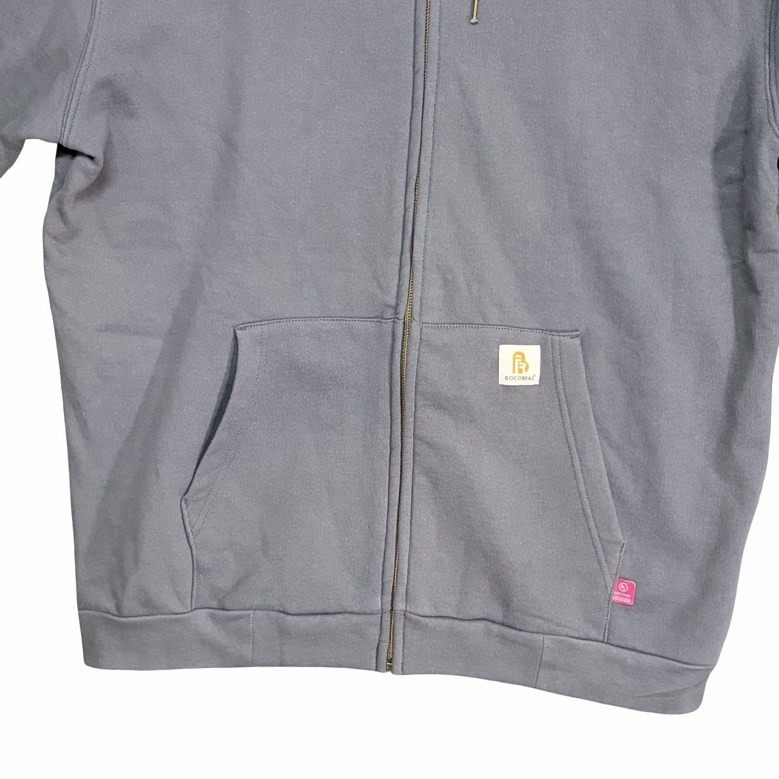 Bocomal FR Jacket Gray Mens Large NFPA 2112 CAT 2 Flame Resistant Work Hoodie