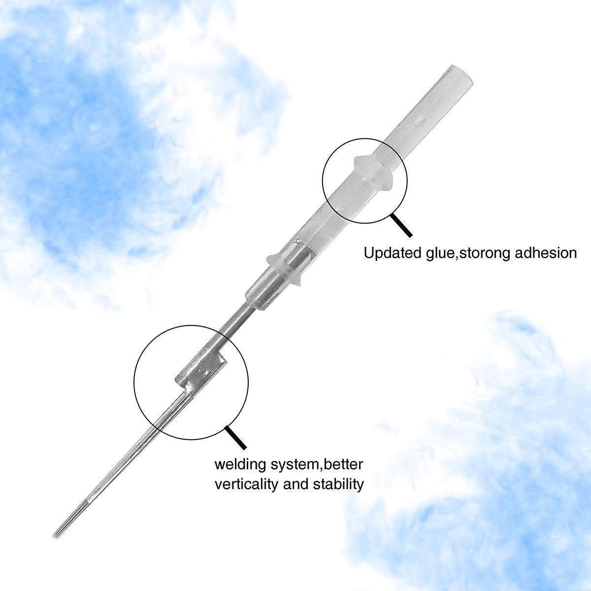 50Pcs Poseidon Tattoo Cartridge Needles Long Taper for Makeup Assorted Mixed Sz