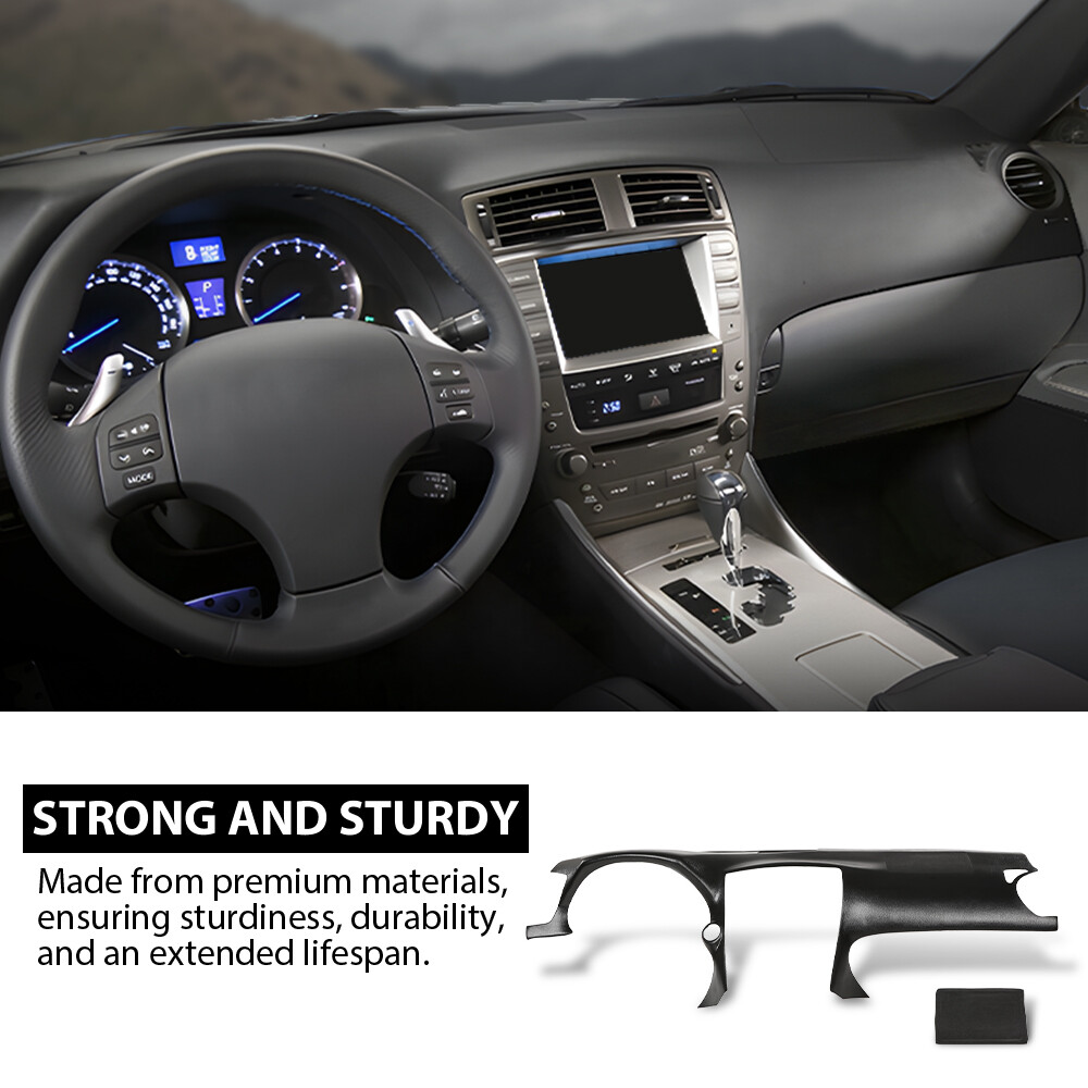 Fit For 06-13 Lexus IS250 IS350 Dashboard Dash Cover Cap Overlay Textured Black