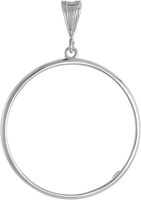 Sterling Silver 1 Onza Plata Libertad Bezel 36 mm Coins Prong Back Round Edge