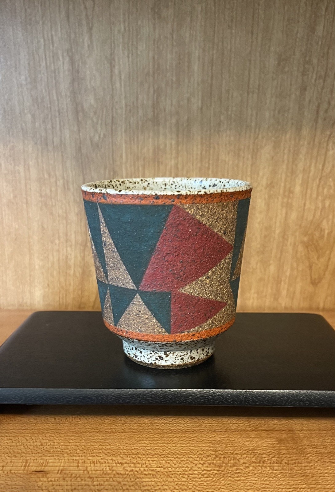 Kat & Roger Modernist Abstract Design Handmade Ceramic Cup