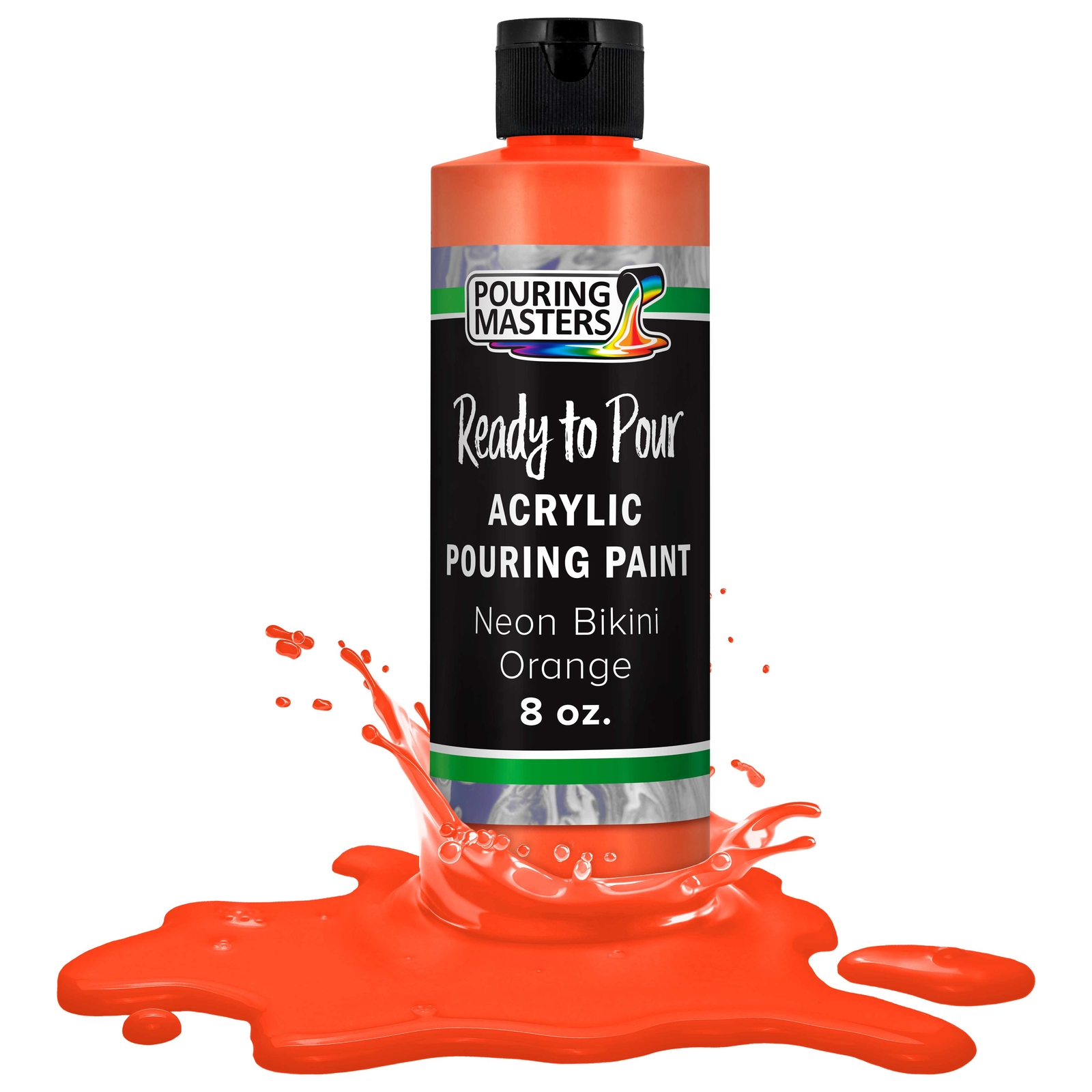 Pouring Masters Neon Bikini Orange 8ozBottle Water-Based Acrylic Pouring Paint