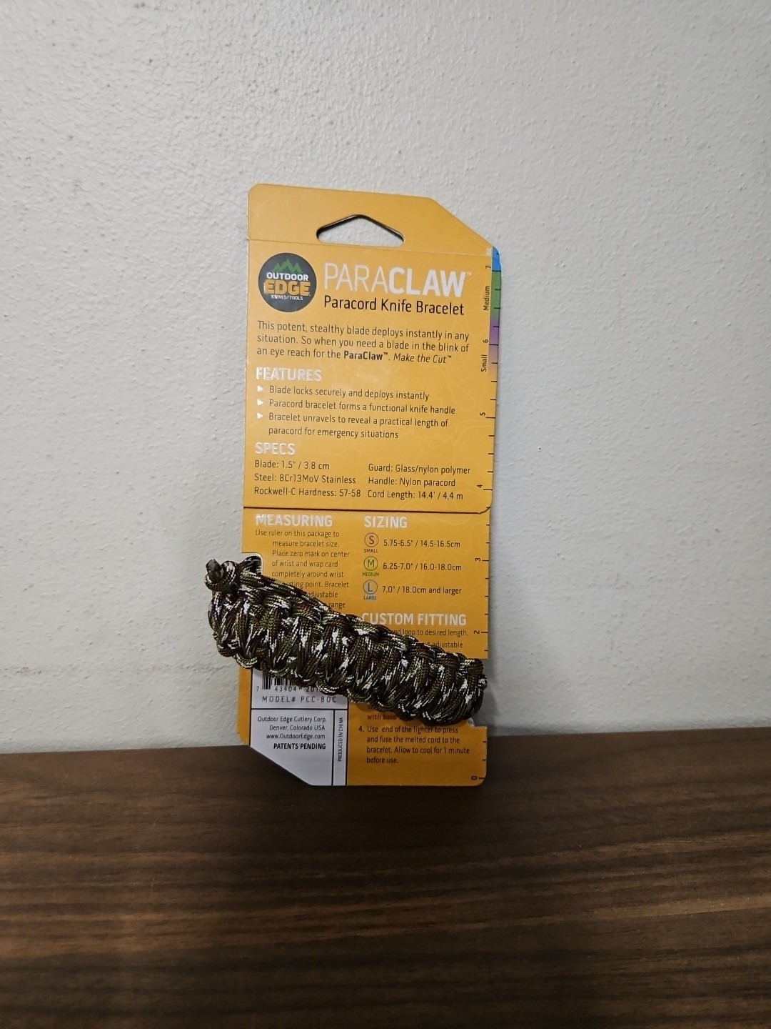 Outdoor Edge ParaClaw Medium Camo Paracord Knife Survival Bracelet Discontinued