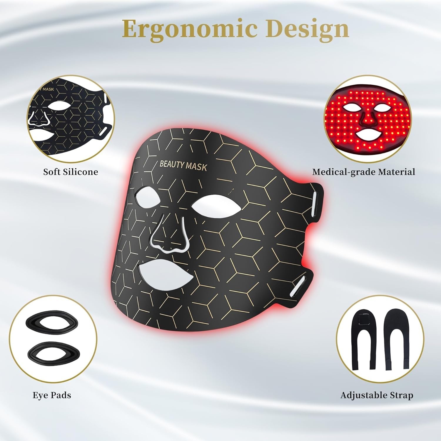 Red Light Therapy for Face & Neck, Red Light Mask , 7-1 Colors LED