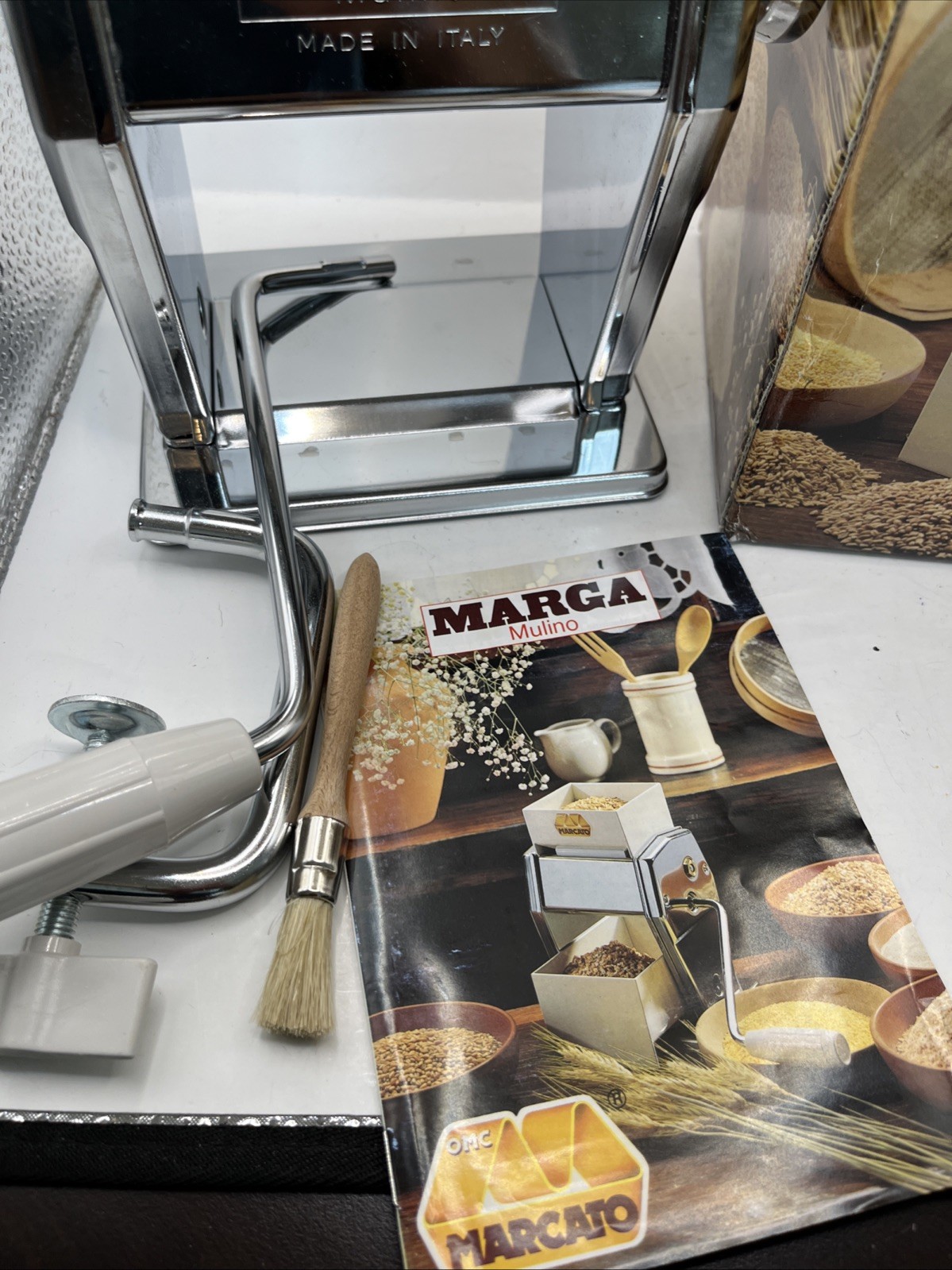 Vintage Marcato Marga Mulino Steel Mill Grain Crusher Grinder Machine Italy EUC