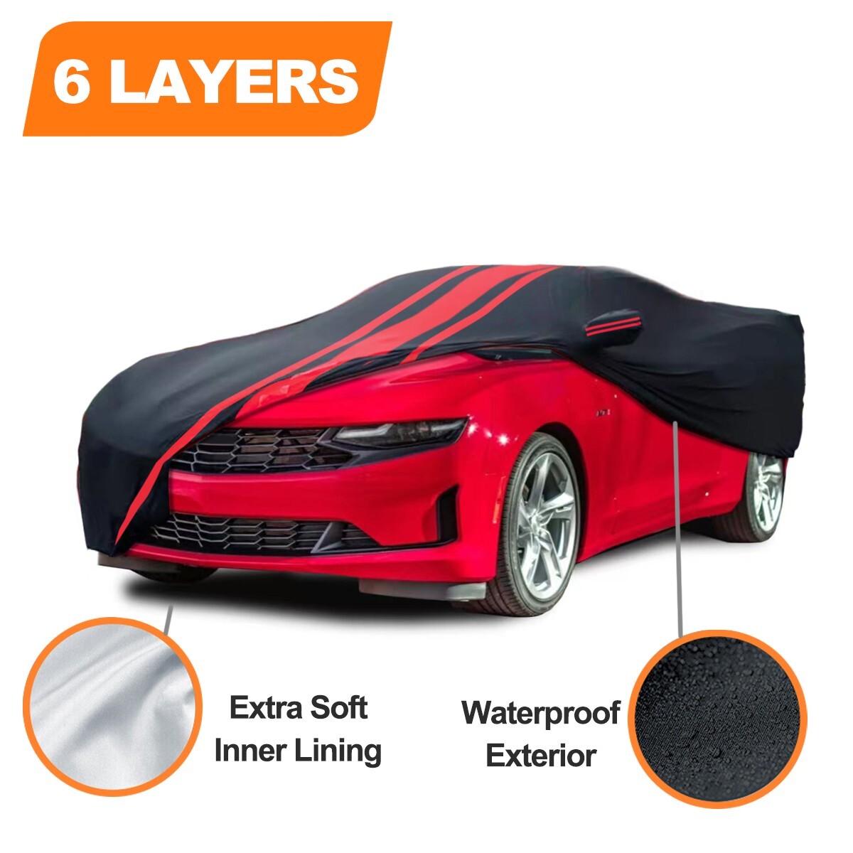 6 Layer 100% Waterproof All Weather For CHEVY CAMARO Custom Car Cover Outdoor