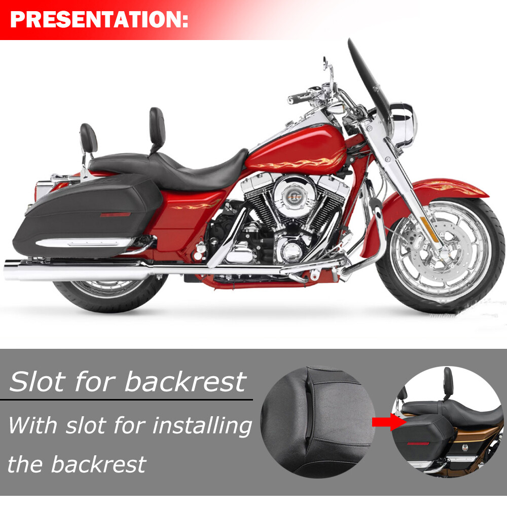 Low Profile Driver Passenger Seat Fits For Harley Road King Street Glide 2008-UP