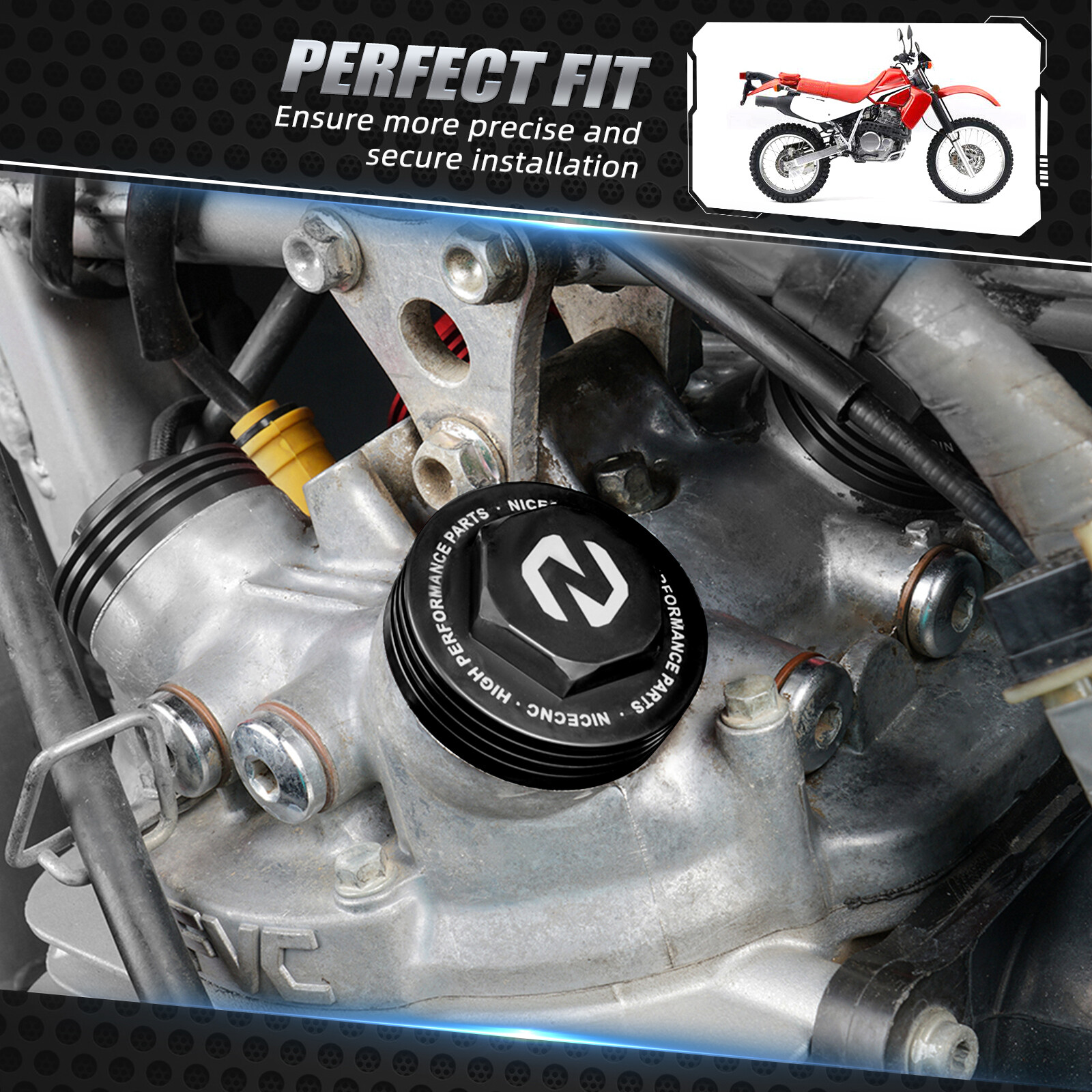 NiceCNC Fairings Body Kit Foot Peg Chain Cover For Honda XR650L 1993-2024 Black