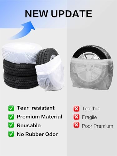 4-Pack tire Storage Bags, Waterproof Tire Covers for Storage & Transport, Tear