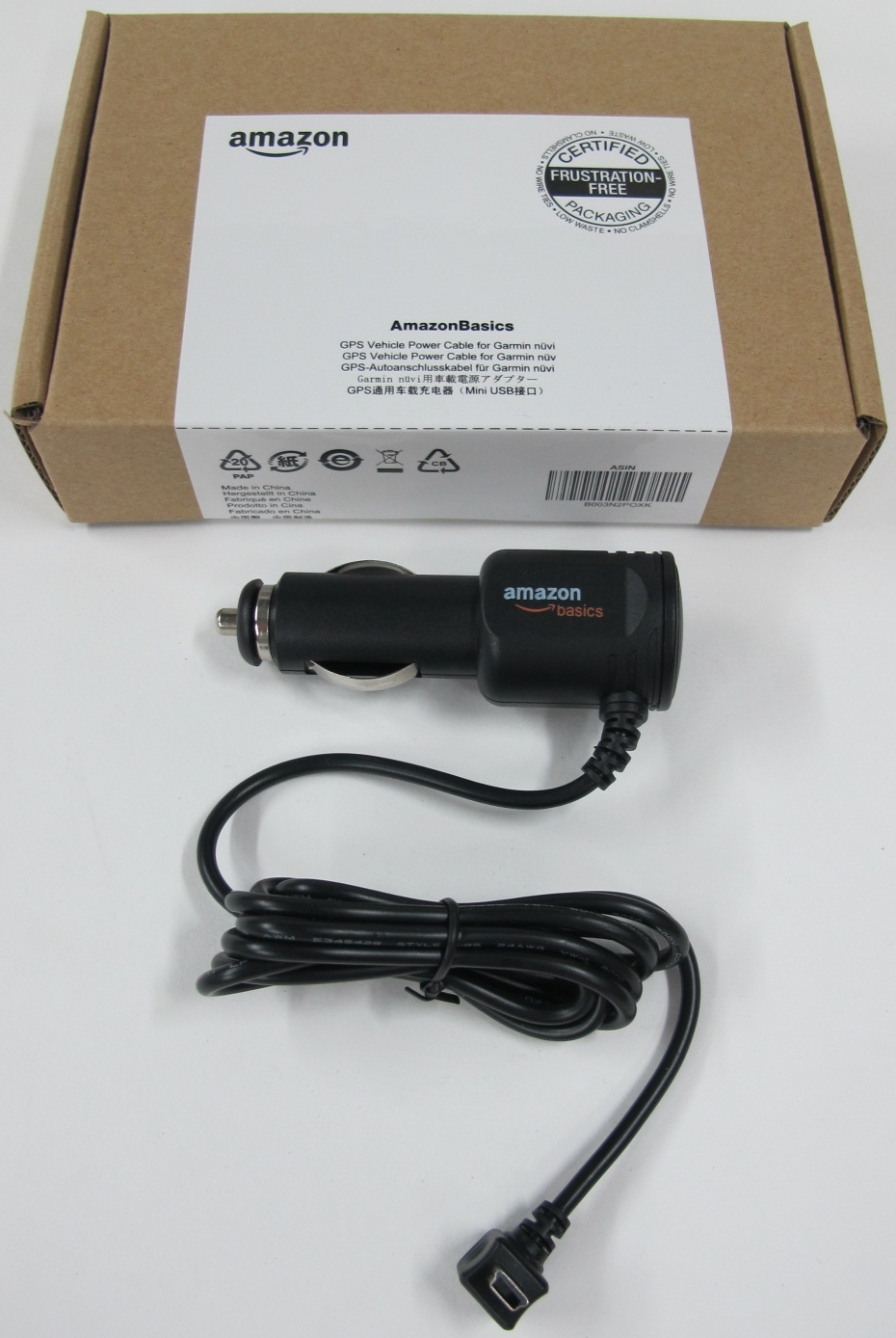 Mini-USB Universal Car Charger Vehicle Power Cable Garmin nuvi GPS AmazonBasics