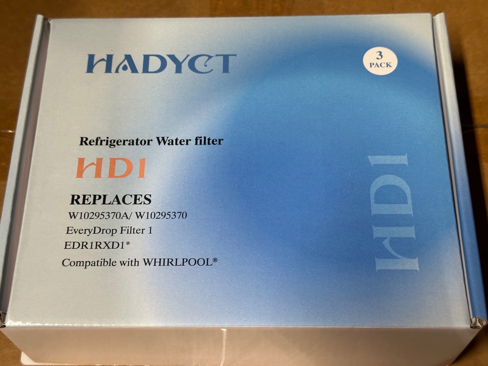 3 Pack D FILTERS HD1 Replacement Refrigerator Filters W10295370A EDR1RXD1