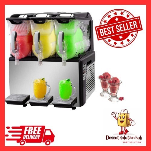 Slush Frozen Drink Machine, 10LX3 Tanks Commercial Slushy Machine
