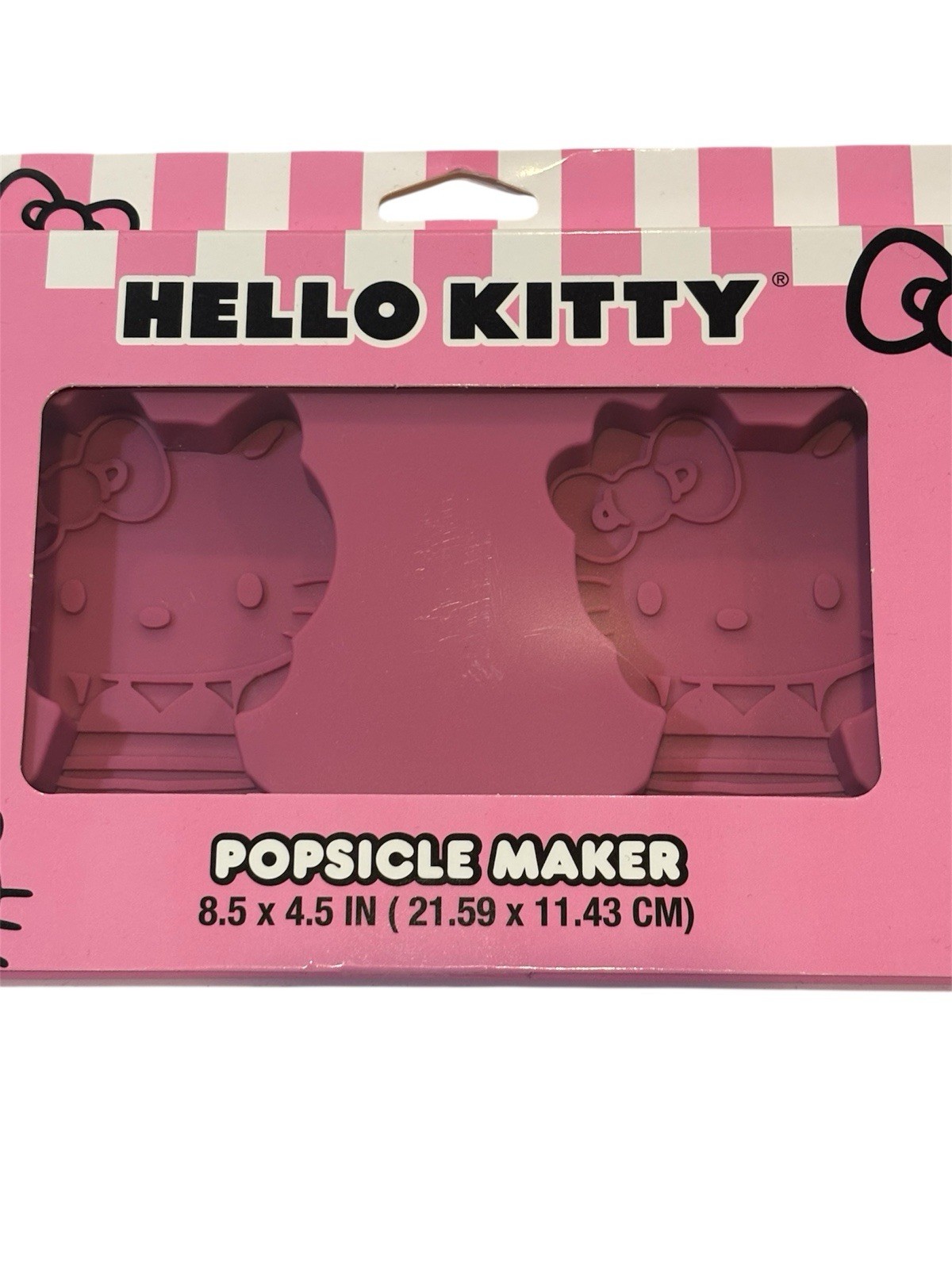 Hello Kitty Popsicle Maker Ice Pop Mold Set Flexible Silicone Pink New In Box