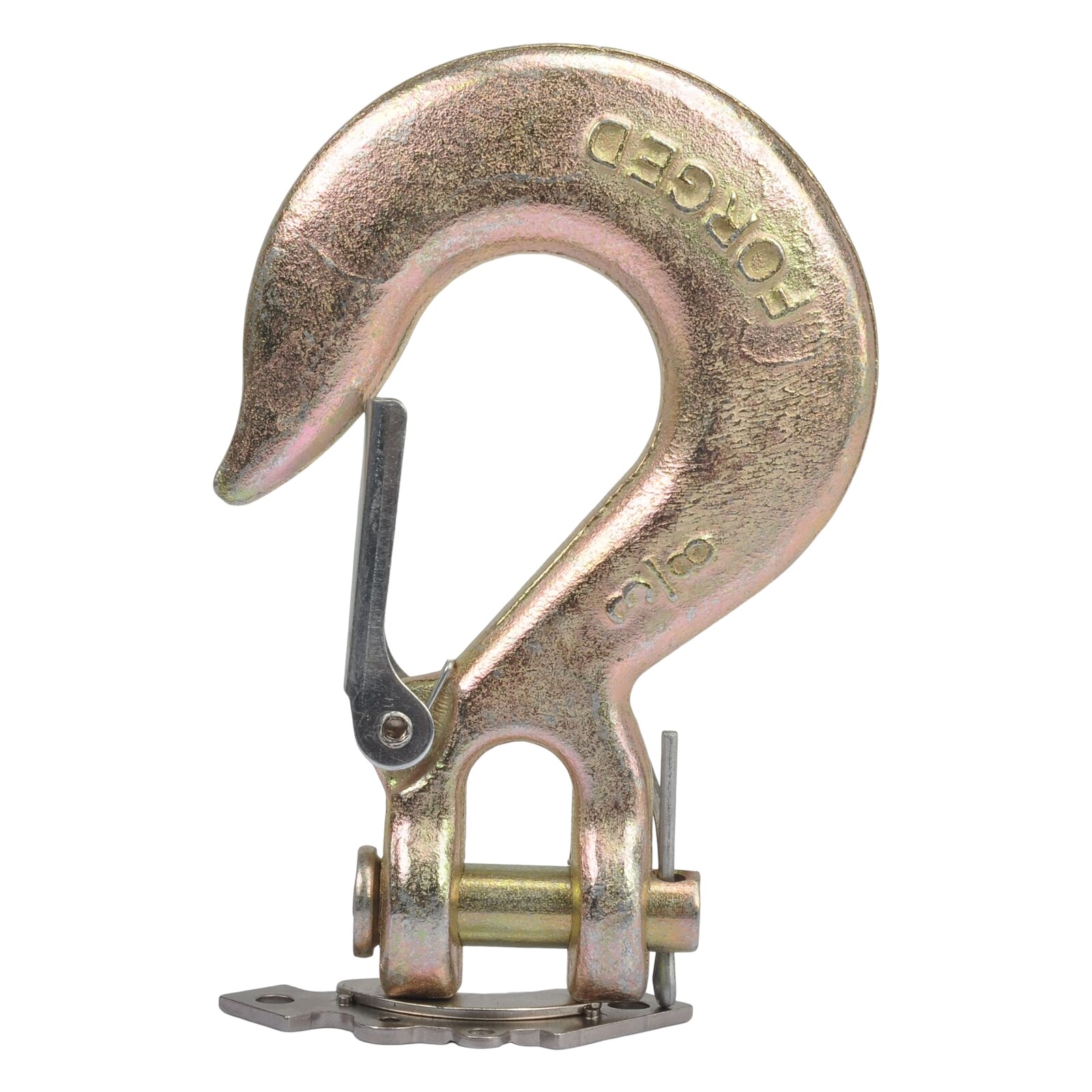 2X G70 3/8" Clevis Slip Hooks w/ Latch Tow Chain Tie Down Flatbed Truck Trailer