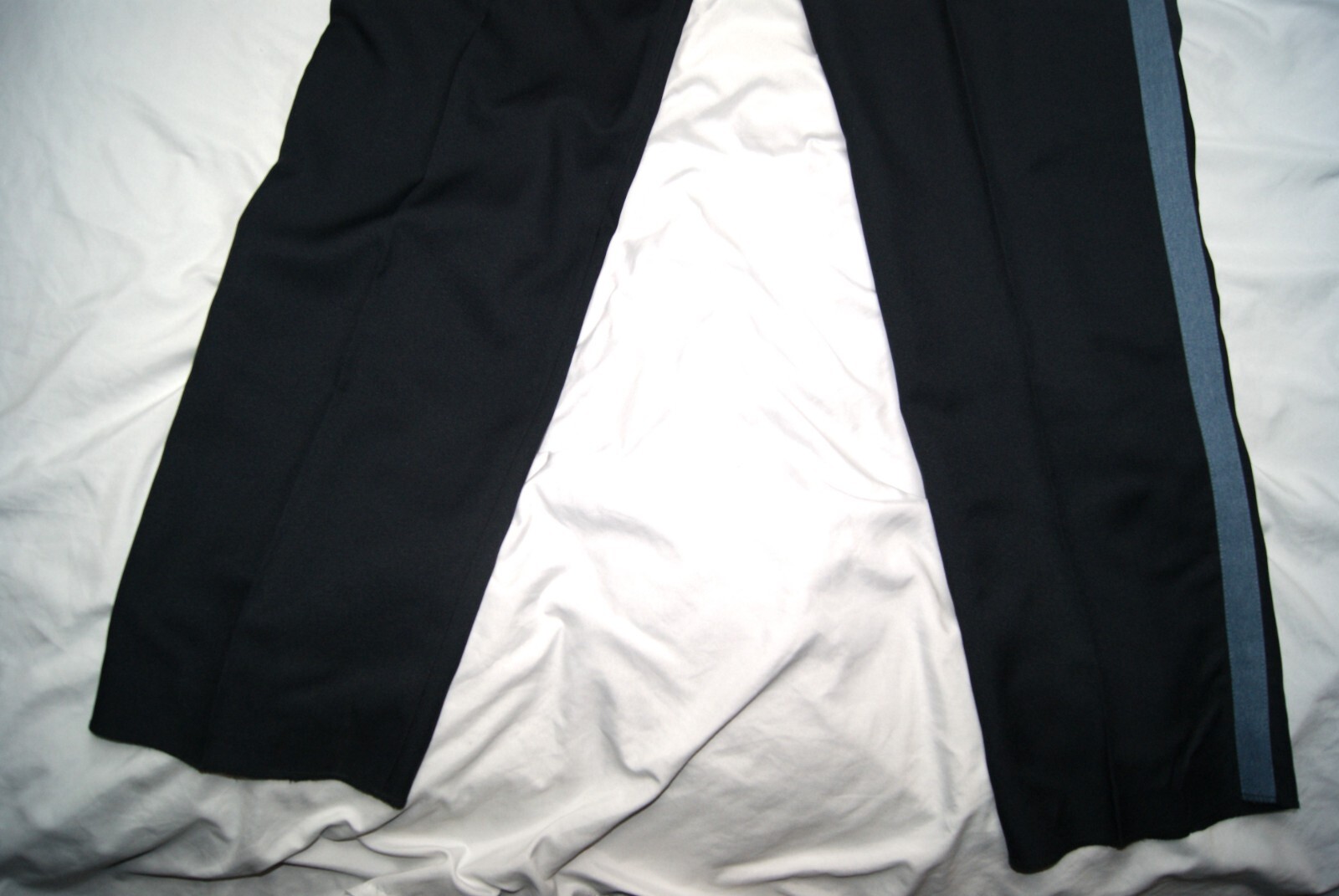 uniform group pants mens 40 R unhemmed dark navy blue w/ blue stripe new