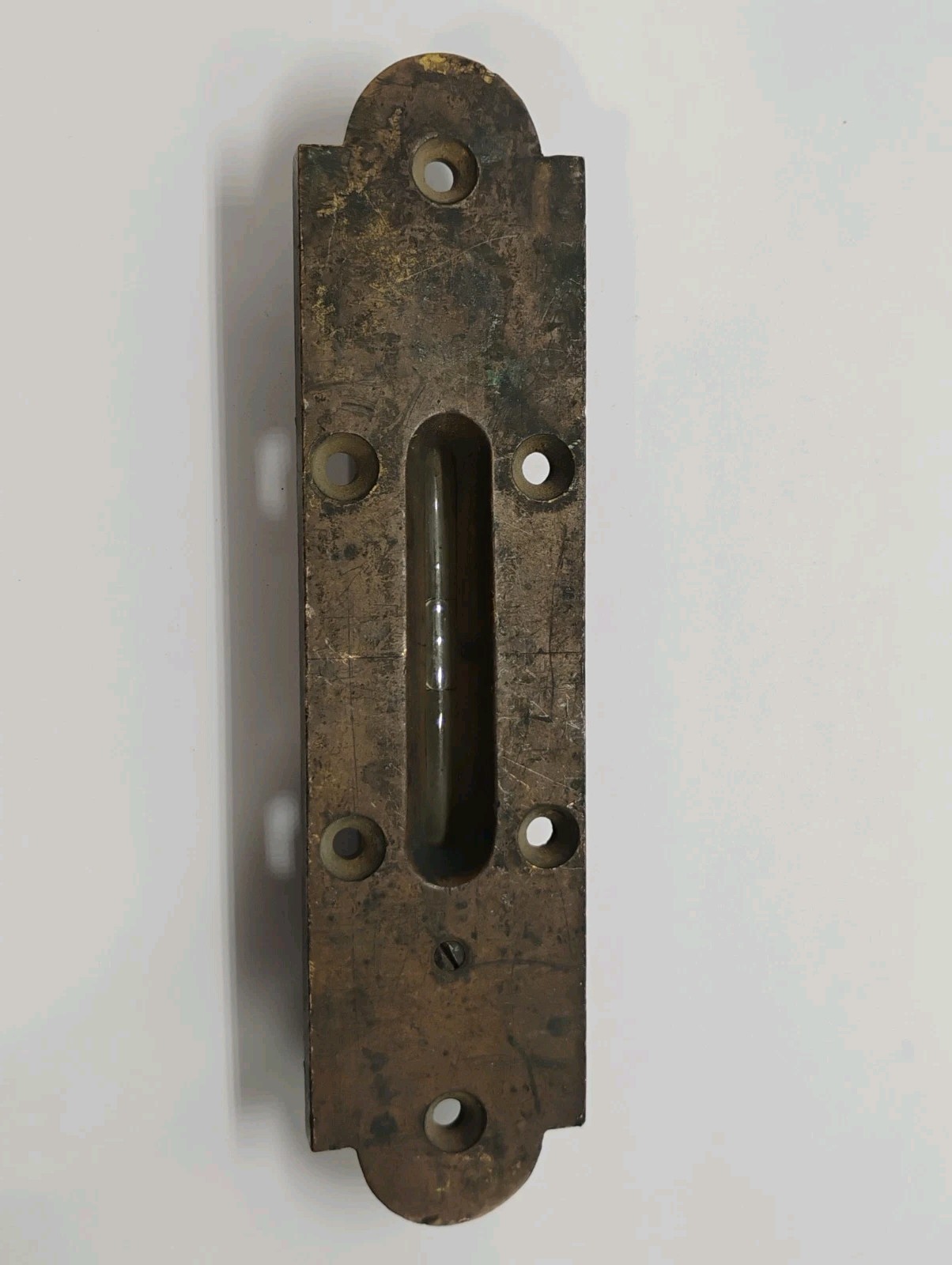 Vintage Antique Solid Brass Bubble Level Keystone Insert