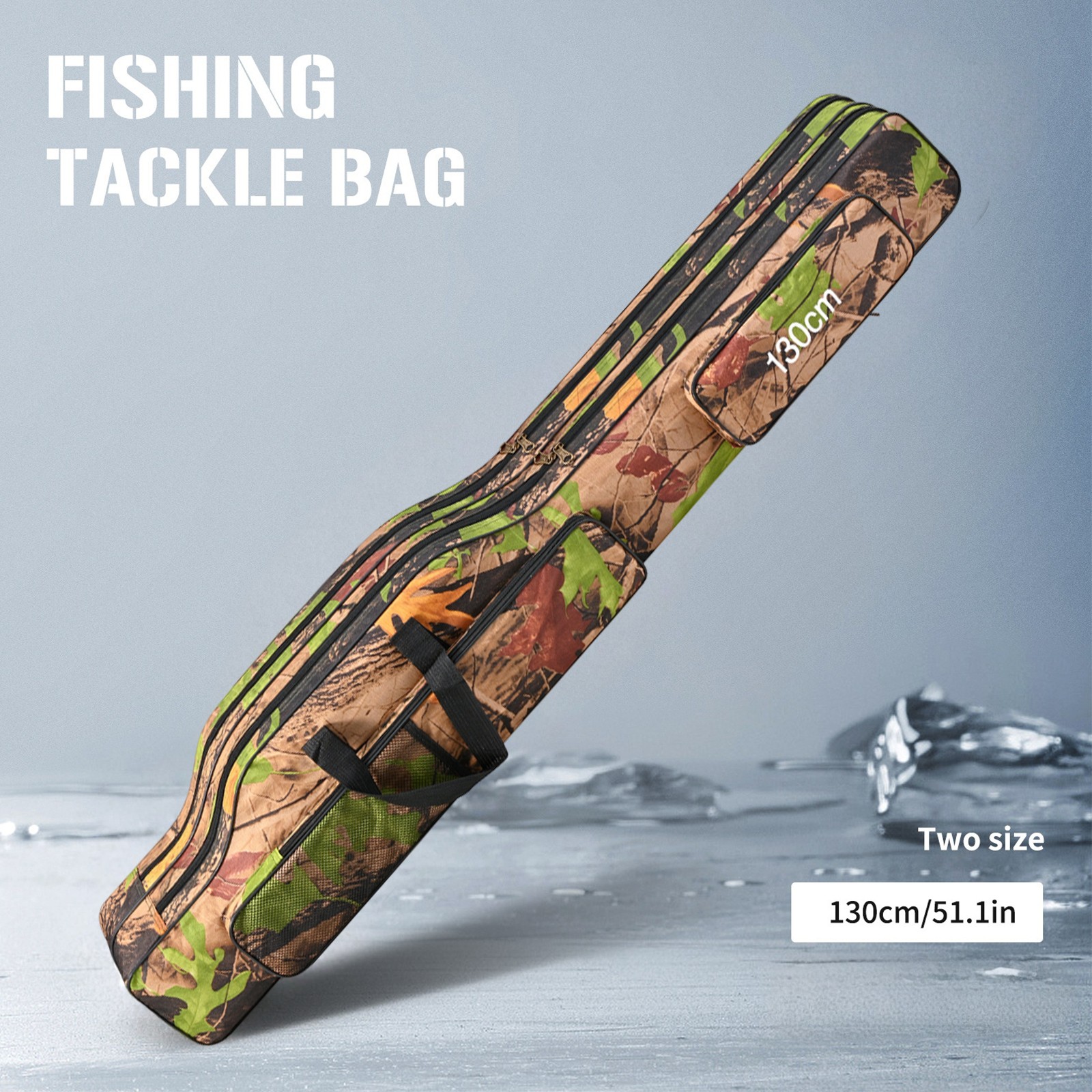 Fishing Rod Case - 3 Layers Fishing Pole Bag Portable Carry Storage Case 130cm