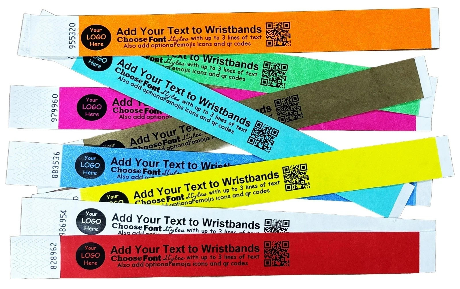 Custom Paper Wristbands Events Security Paper Bracelets Personalise Event Club