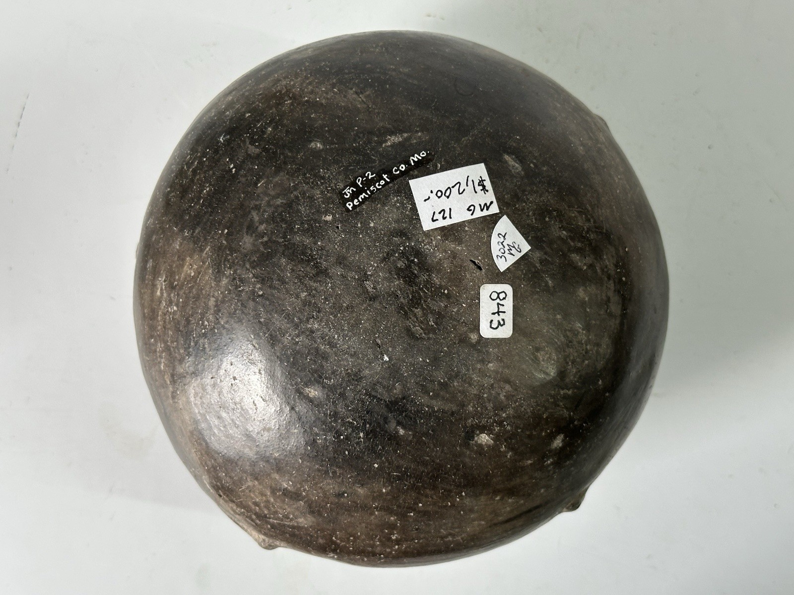 RARE FROG EFFIGY POTTERY BOWL, PEMISCOT CO. MISSOURI POT, EX GANT, FITZGERALD