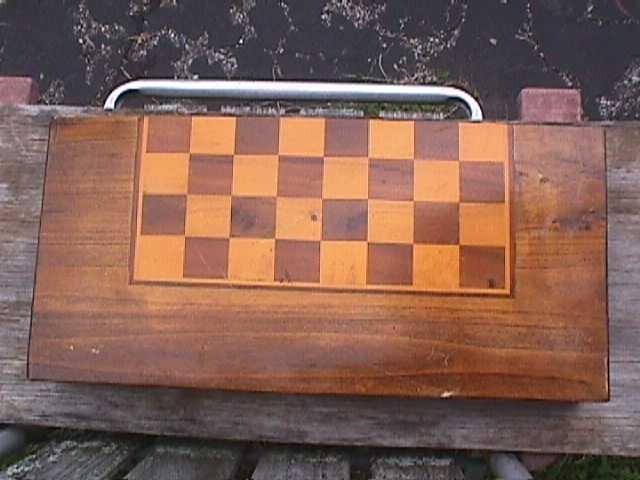 VINTAGE WOODEN FOLDING CHESS BOARD DECOR WALL ART YOU RESTORE