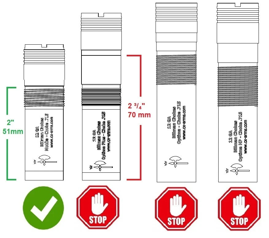 Billman™ Beretta MOBIL-choke, 12 GA, Extended Ported, 5-set with case and tool