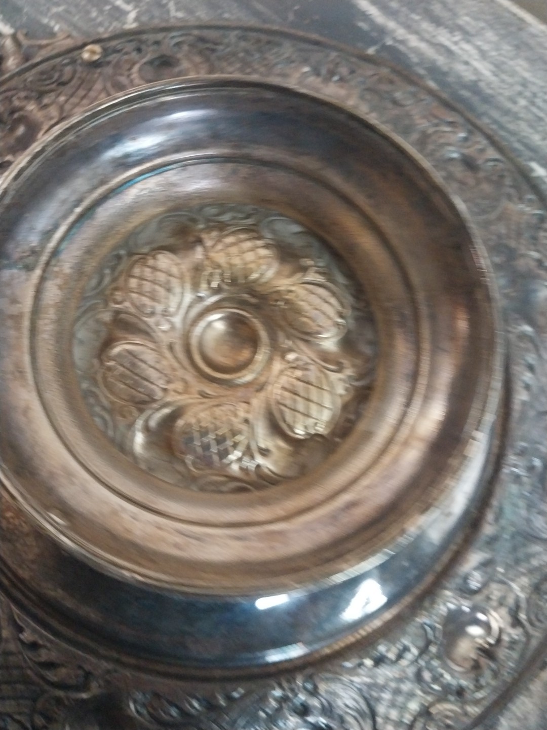 Antique Silver Plate Candy Dish W Handles