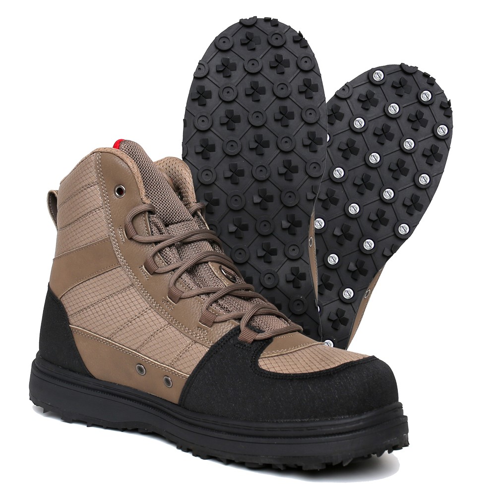 Fishing Wading Boots with Rubber/Felt Soles and Studs, New