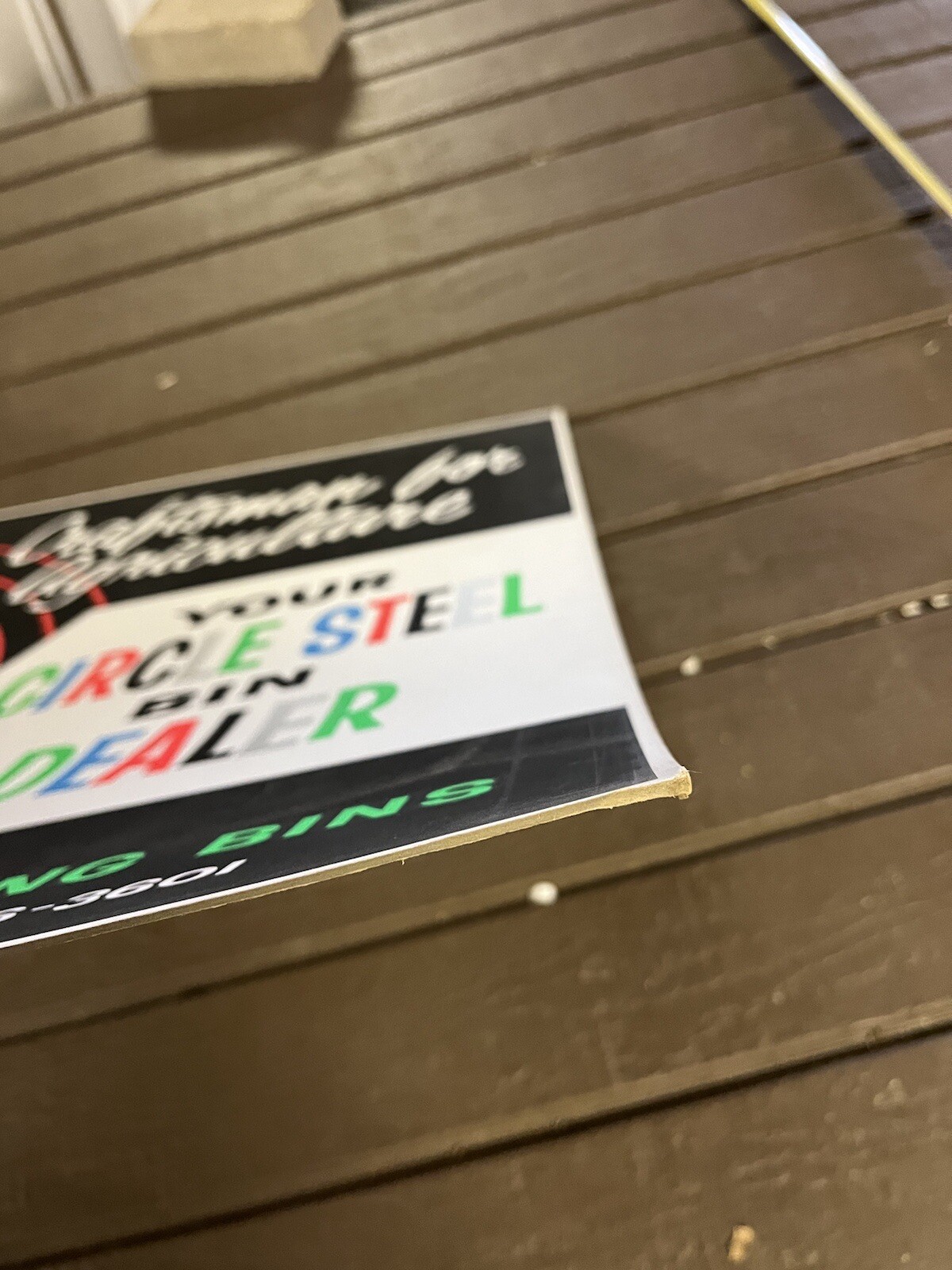 Vintage Circle Steel Grain Bin Dealer Cardboard Sign Oakland ILL MD&M Supply