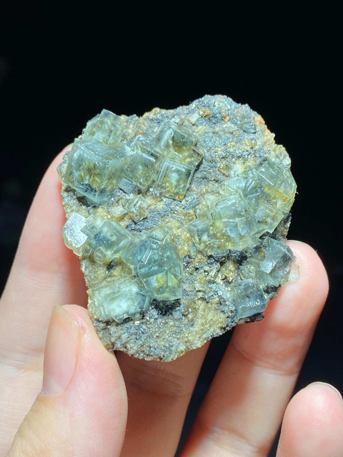 Rare Natural White Window Light Green Cubic Fluorite & Pyrite Specimen, China