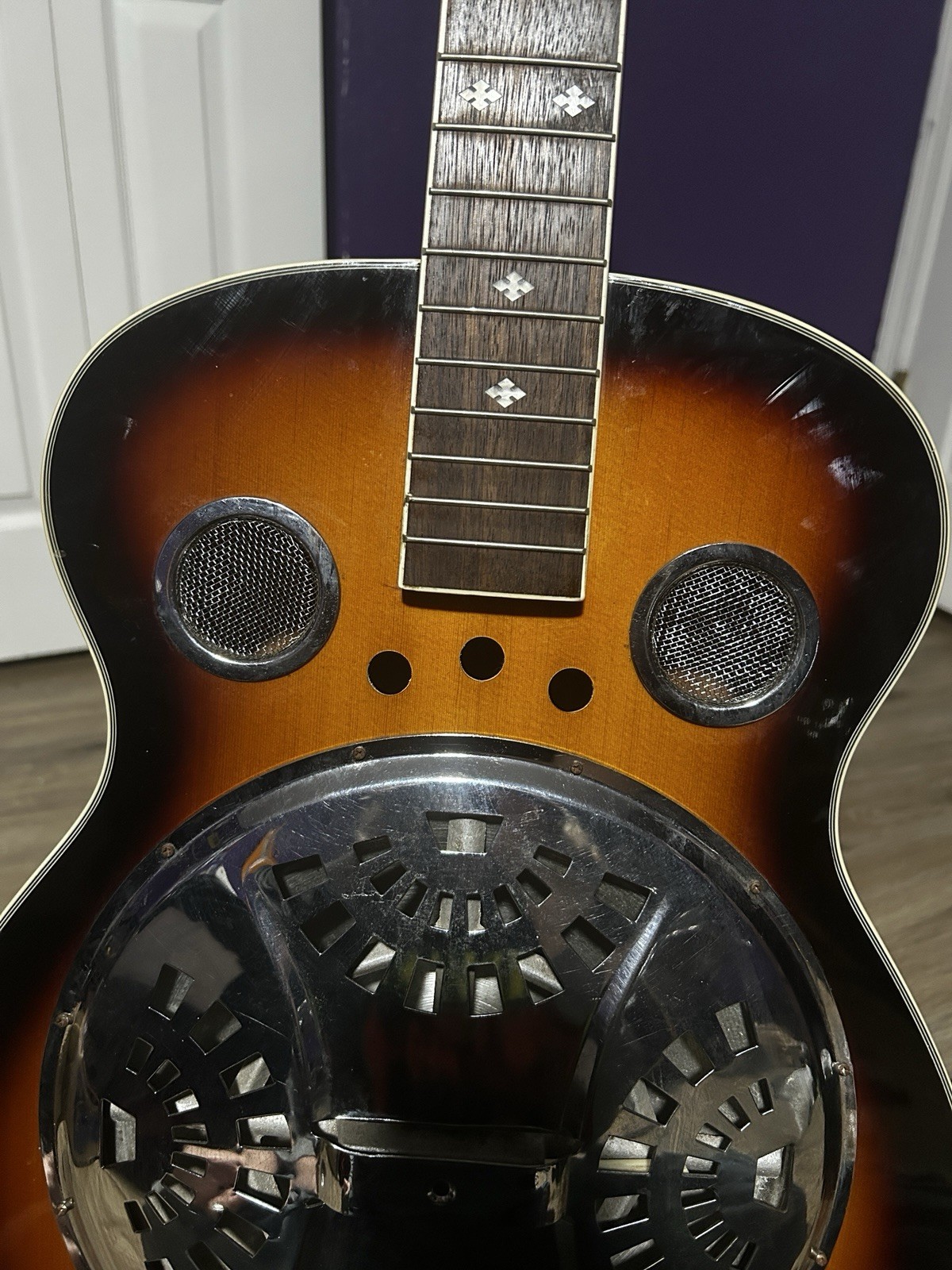 Danville Resonator Acoustic Guitar Sunburst. Freshly polished. Excellent