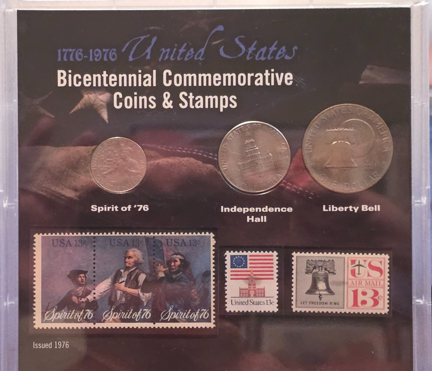 1976 Uncirculated Mint Set Postal Commemorative Society Coin & Stamps Set
