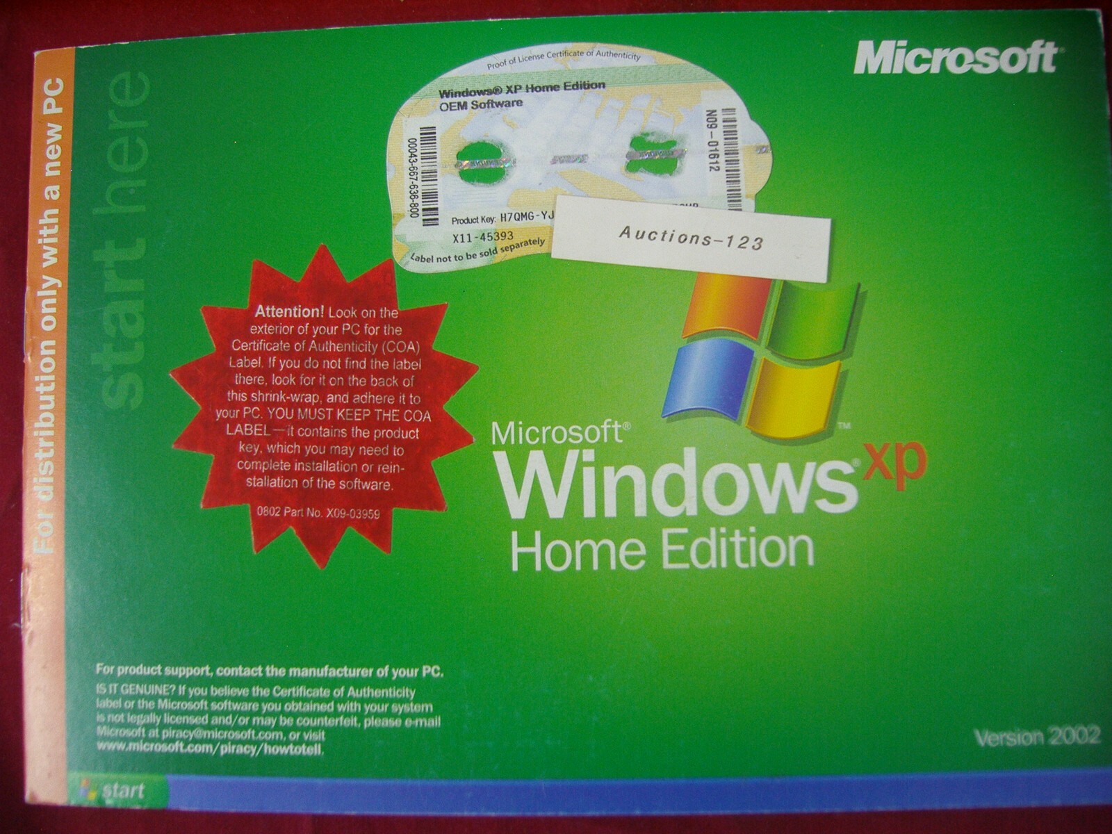 MICROSOFT WINDOWS XP HOME WITH SP2 FULL OPERATING SYSTEM OS MS WIN =BRAND NEW=