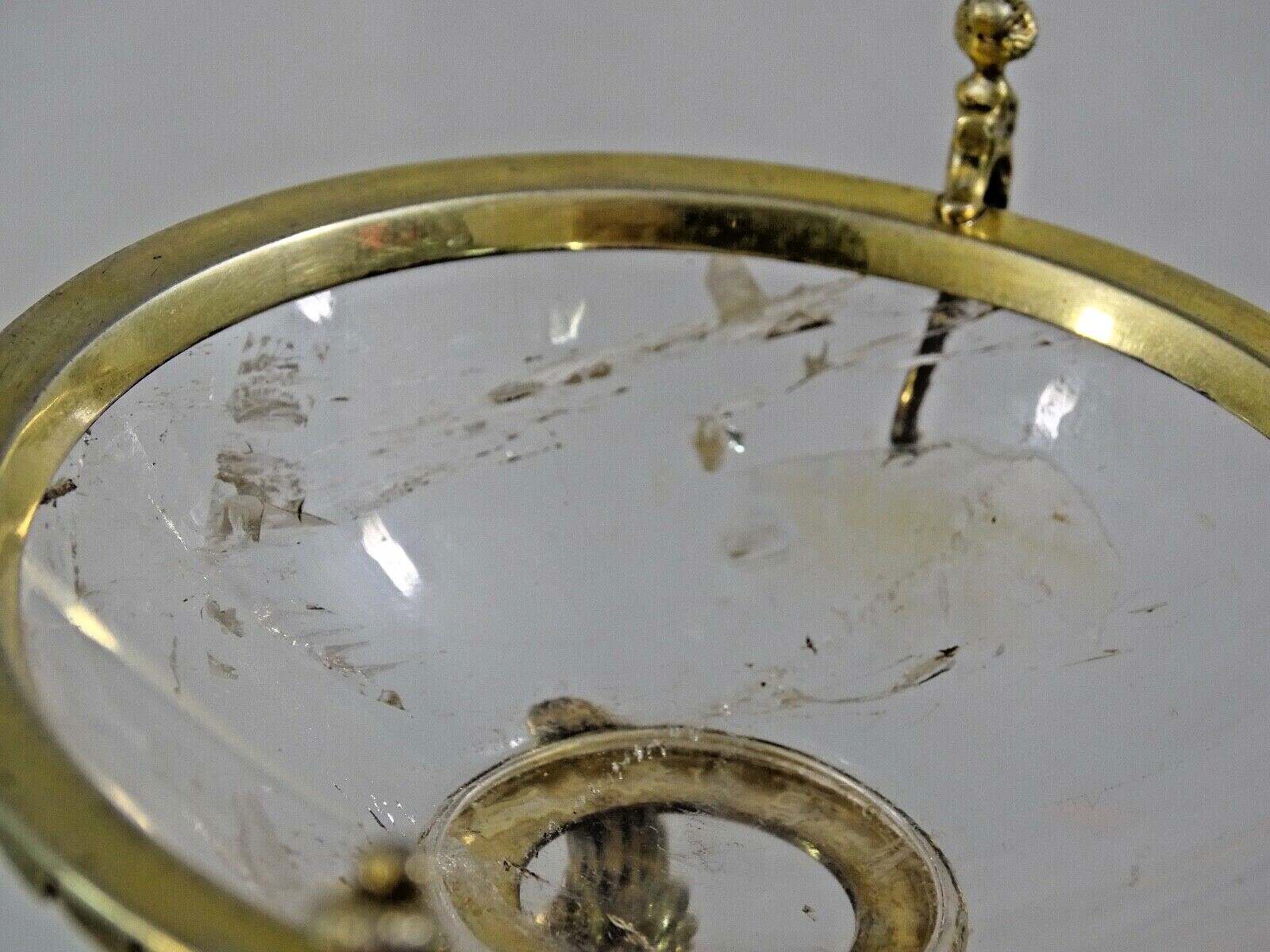 GORGEOUS SILVER - GILT / ROCK CRYSTAL TAZZA ANTIQUE GERMAN FIGURAL EAGLE LIZARD