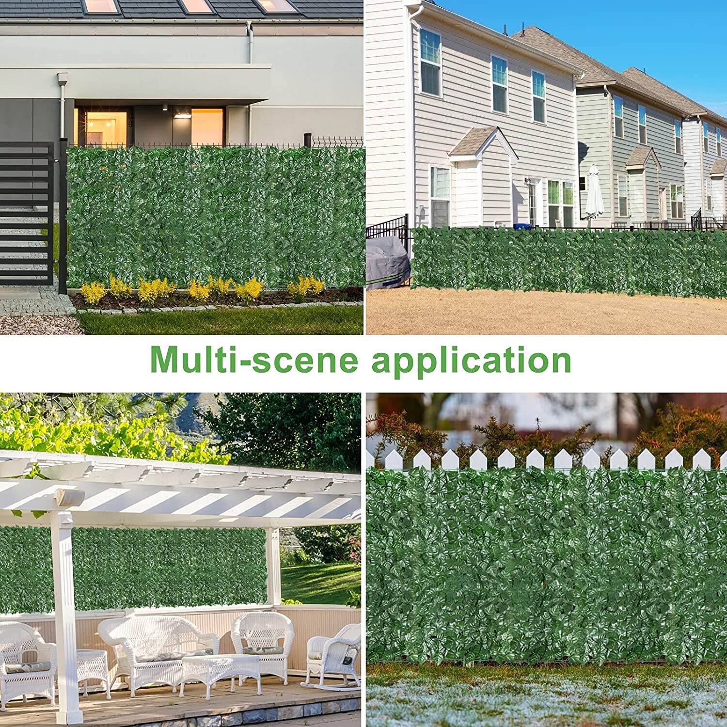 118''x39" Artificial Hedge Ivy Leaf Garden Fence Roll Privacy Screen Wall Cover