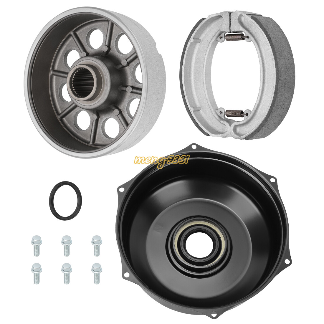 Rear Brake Drum Cover Shoes Kit for Honda TRX300 TRX300FW Fourtrax 300 1988-2000