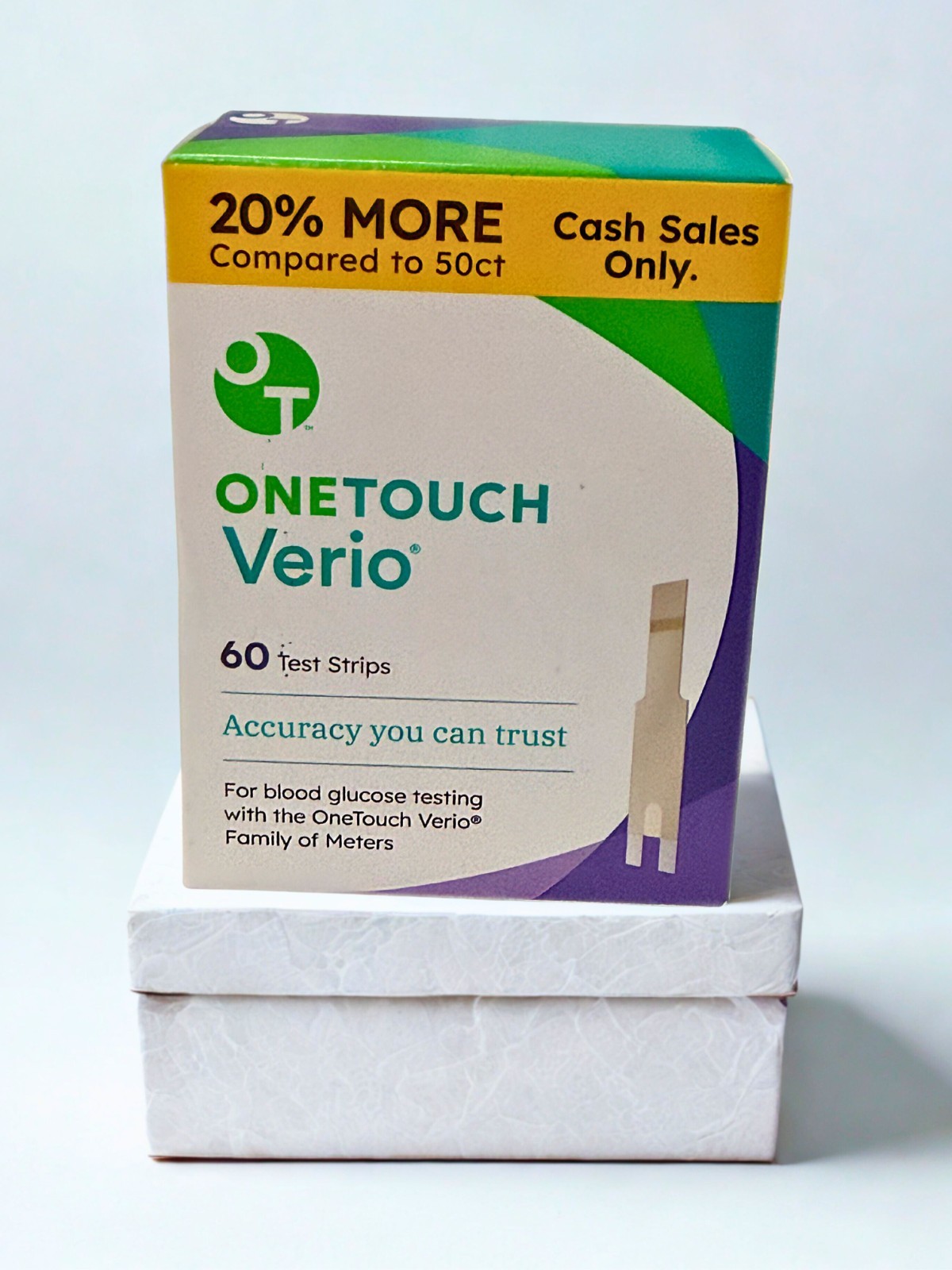 OneTouch Verio Blood Glucose Test Strips 60ct Strips Exp 08/2026+ Free Shipping