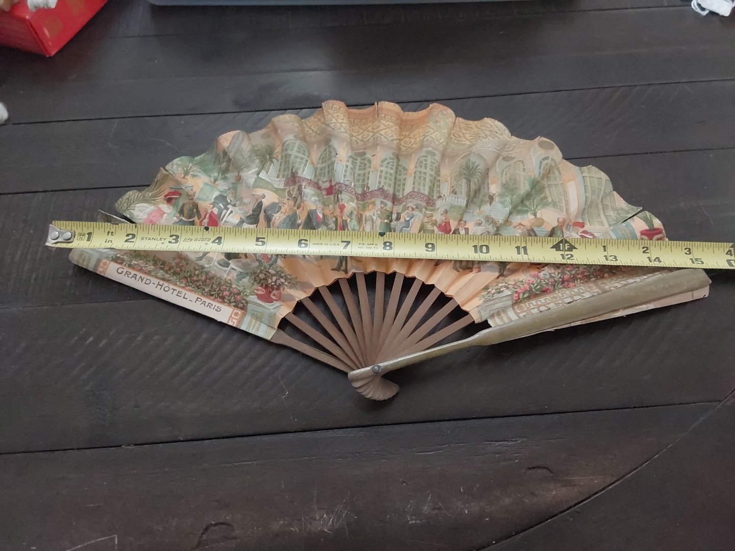 Grand Hotel Paris France 1890s Folding Hand Fan