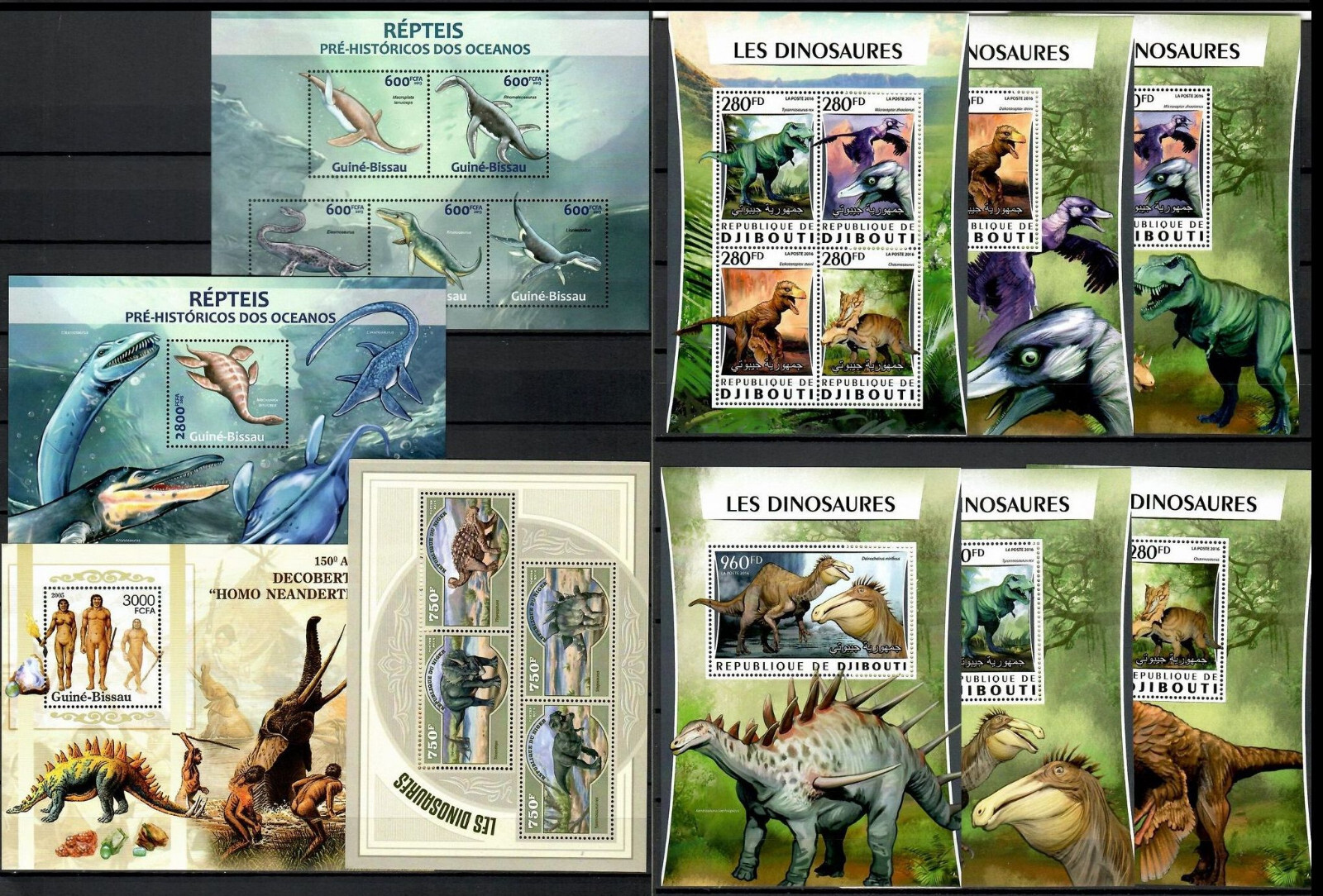 Dinosaurs Prehistoric animals Collection 100 sheets MNH Yvert CV 1,645€ #CNA210
