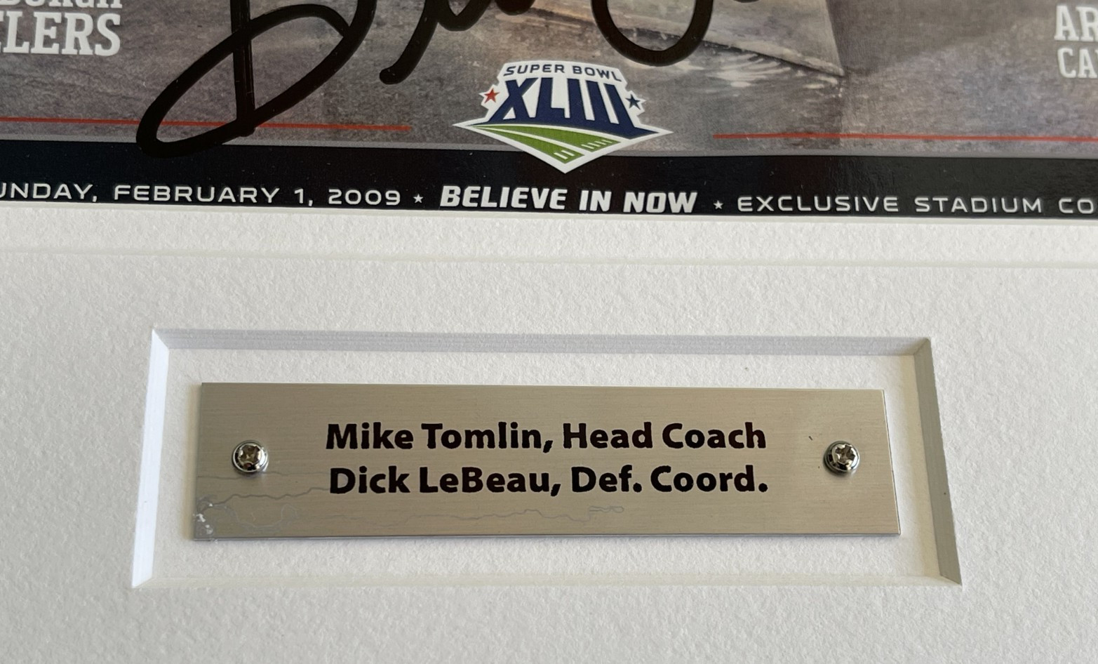 NFL STEELERS SIGNED MIKE TOMLIN DICK LEBEAU SUPER BOWL 43