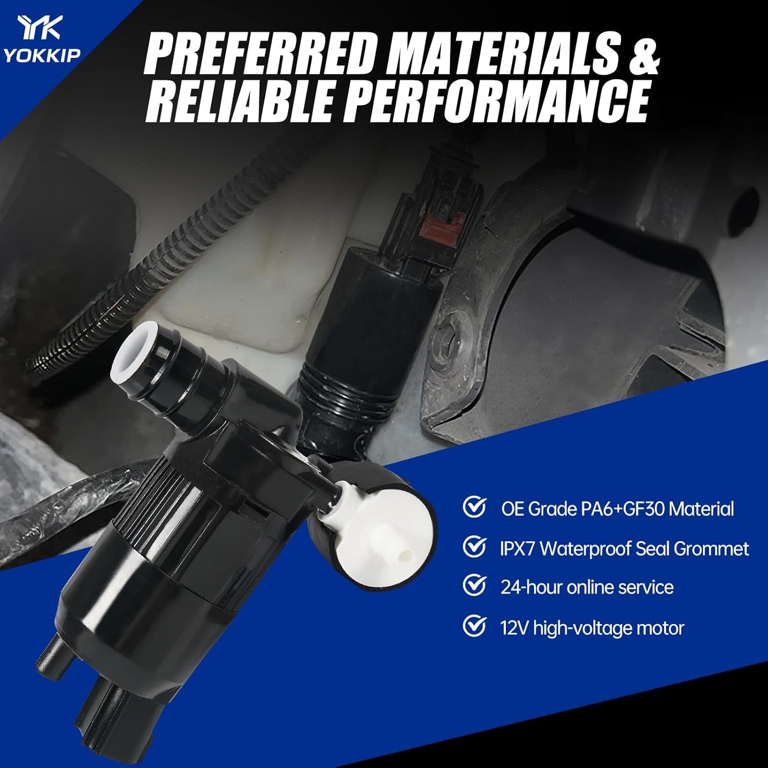 Windshield Washer Pump - Replacement for Ford Explorer, Edge, Fiesta, Flex, Mond