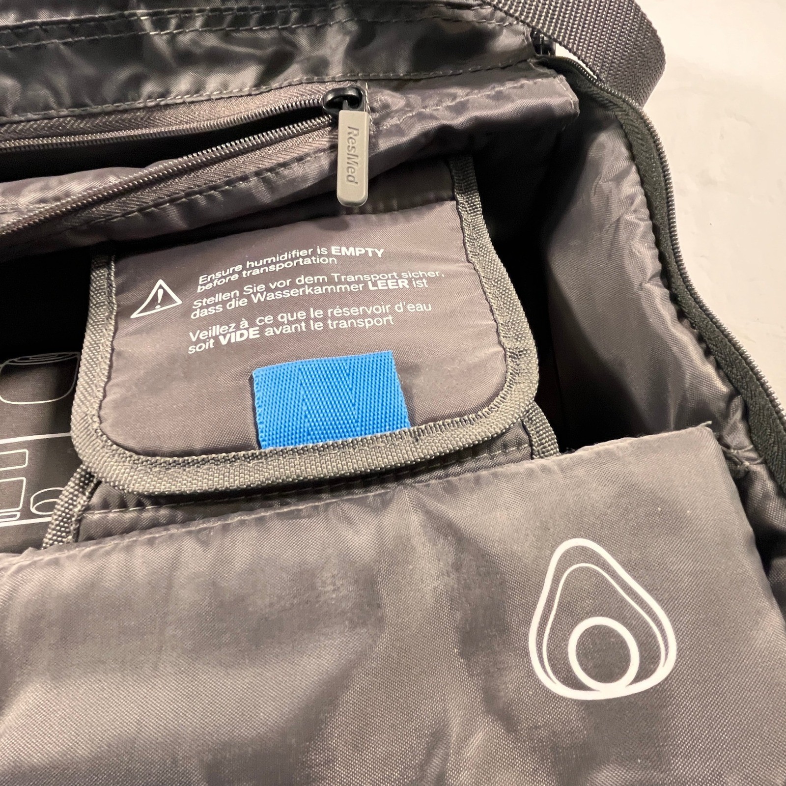 ResMed CPAP Travel Carrying Case Unisex OS Gray Pre-Owned Padded Shoulder Bag