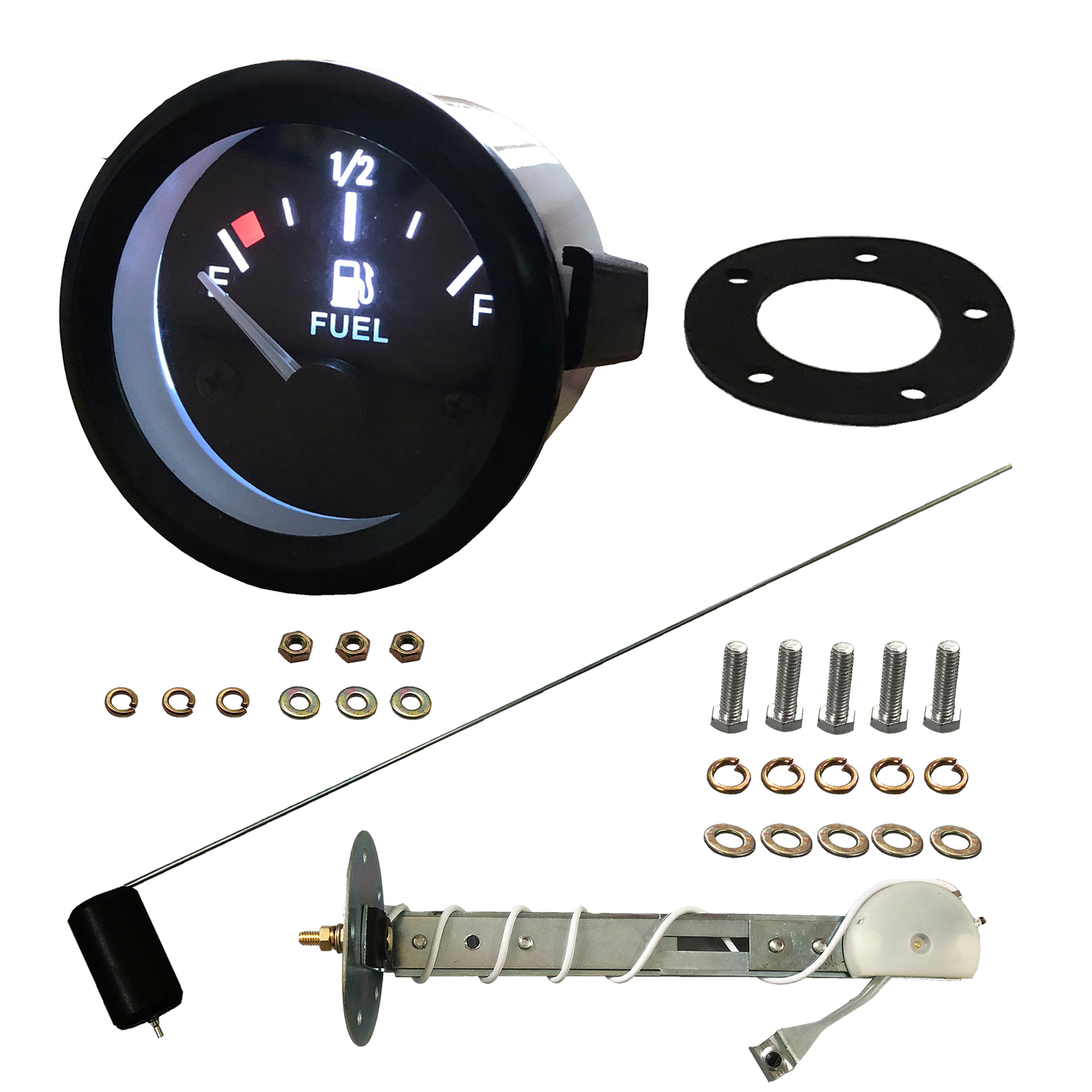 2"52mm Fuel Level Gauge Kit W/Unit Fuel Level Sensor E-1/2-F Pointer 12V