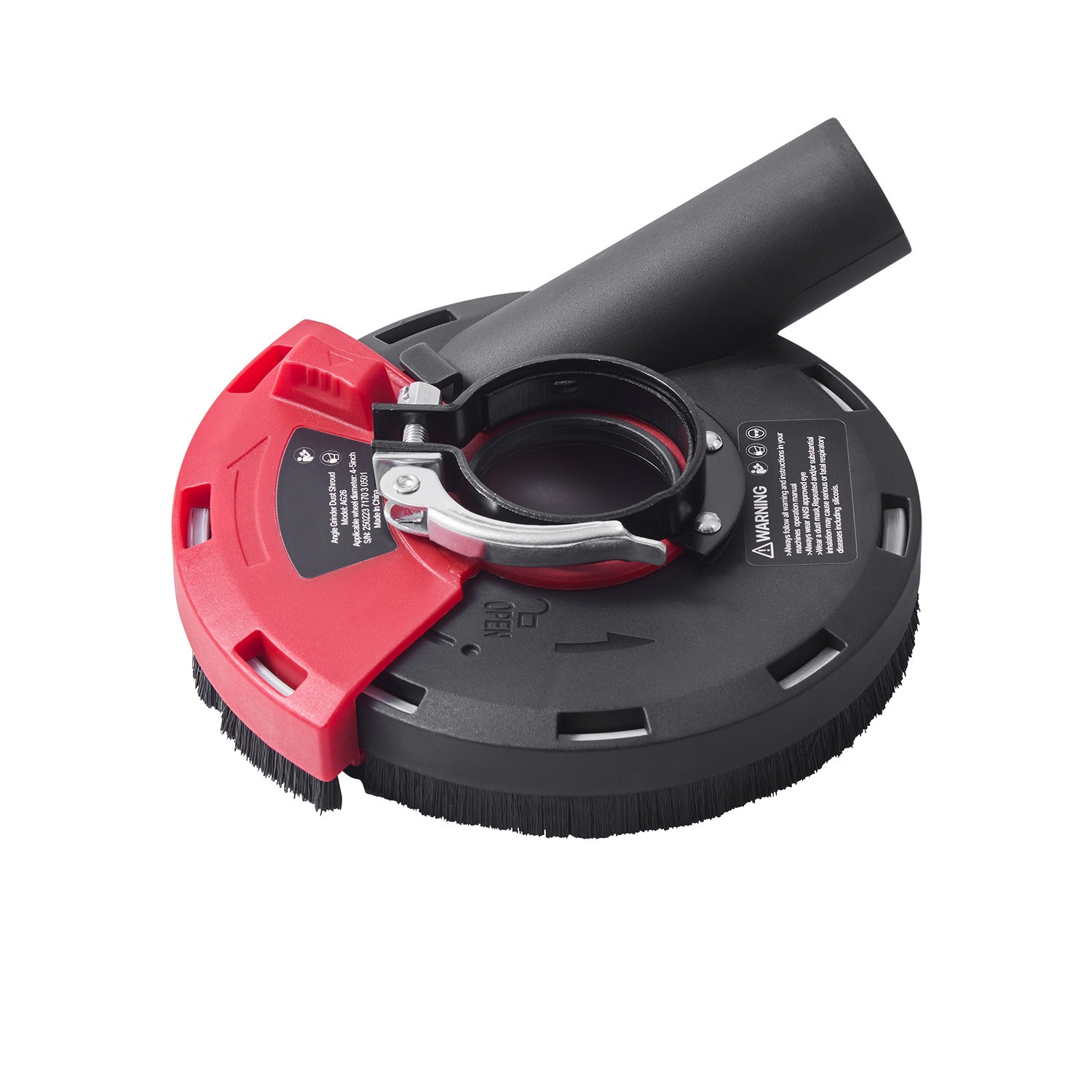 Angle Grinder Dust Shroud 4-5 in with 6 Clamping Washers Connect to Vacuum