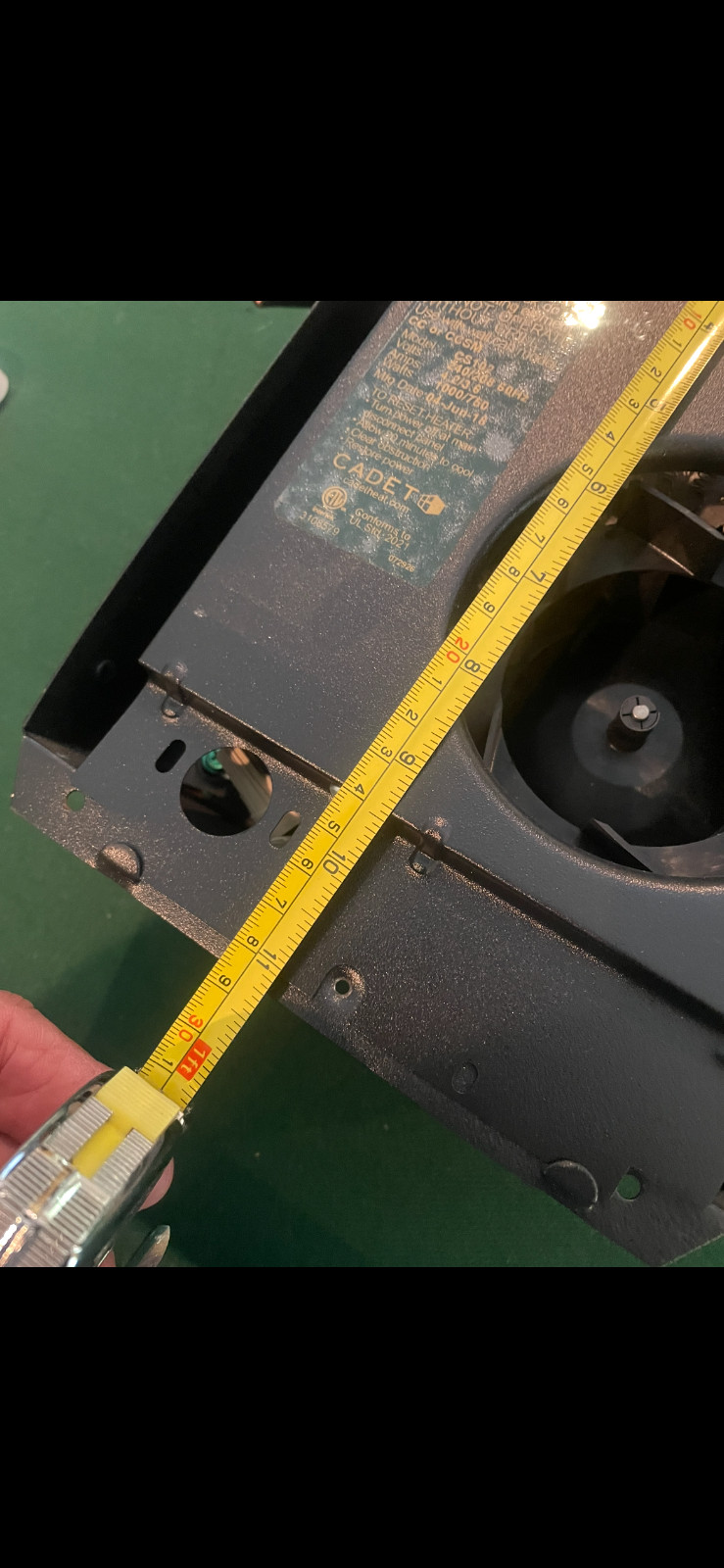 CADET CS102 WALL HEATER FAN-FORCE 240/208 VOLT, 1,000/750 WATT